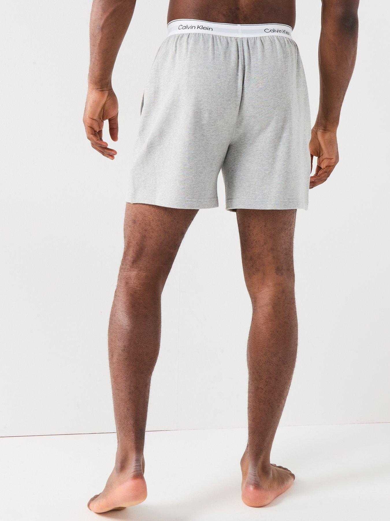 Image 2 of 5 of Calvin Klein Loungewear Icon Sleep Jersey Shorts - Grey