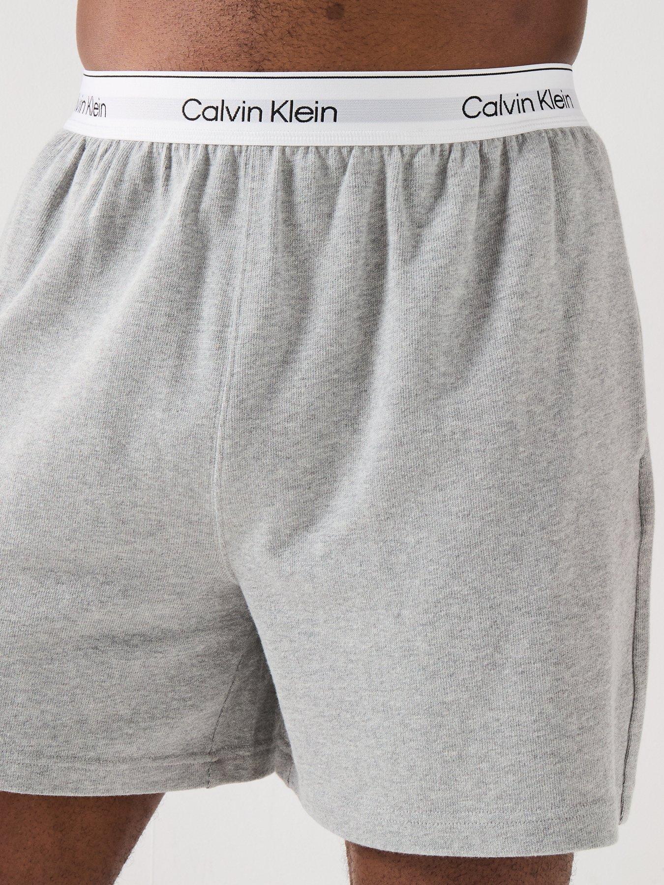 Image 4 of 5 of Calvin Klein Loungewear Icon Sleep Jersey Shorts - Grey