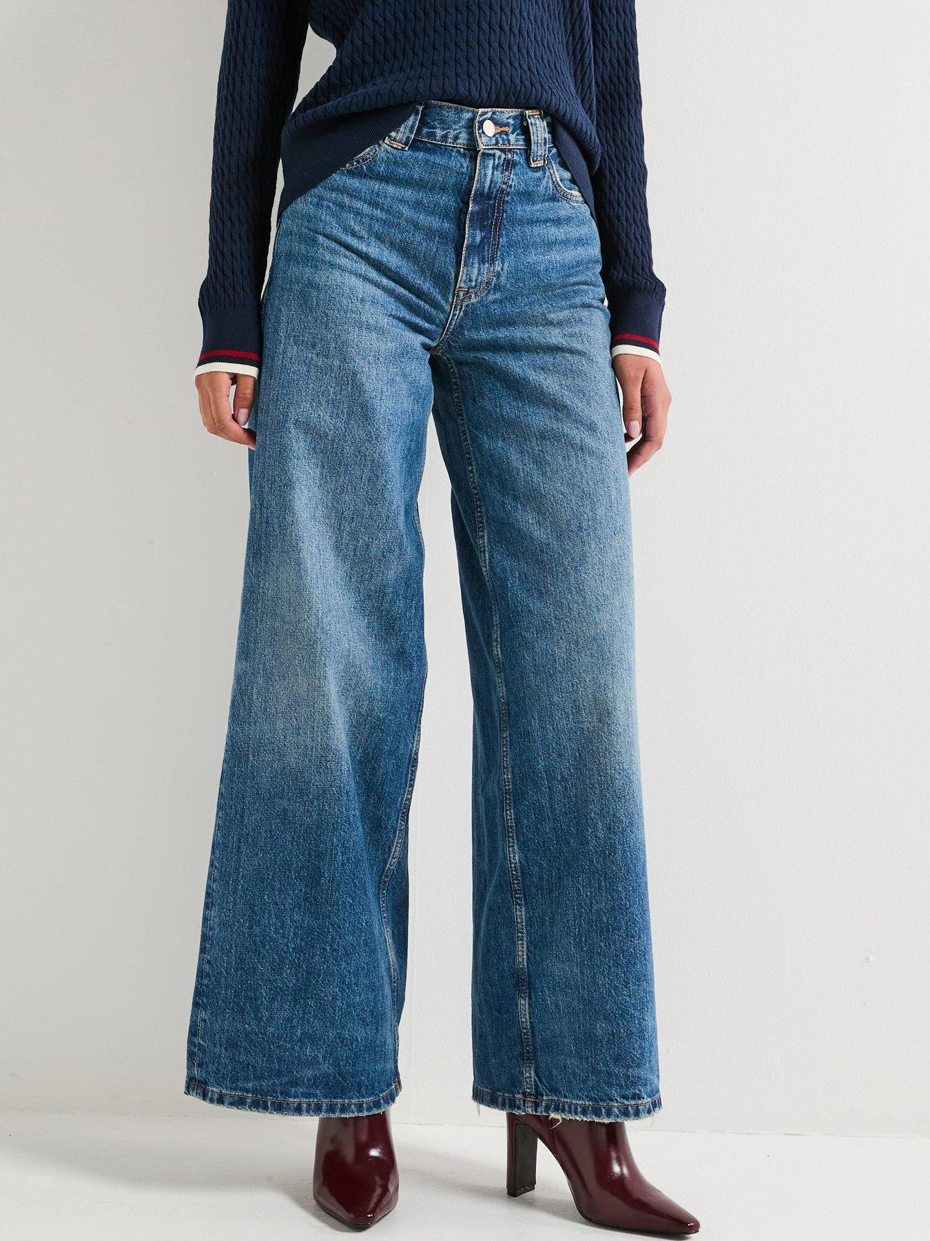 Tommy Hilfiger Kris 70's Wide Leg High Waisted Jean - Blue