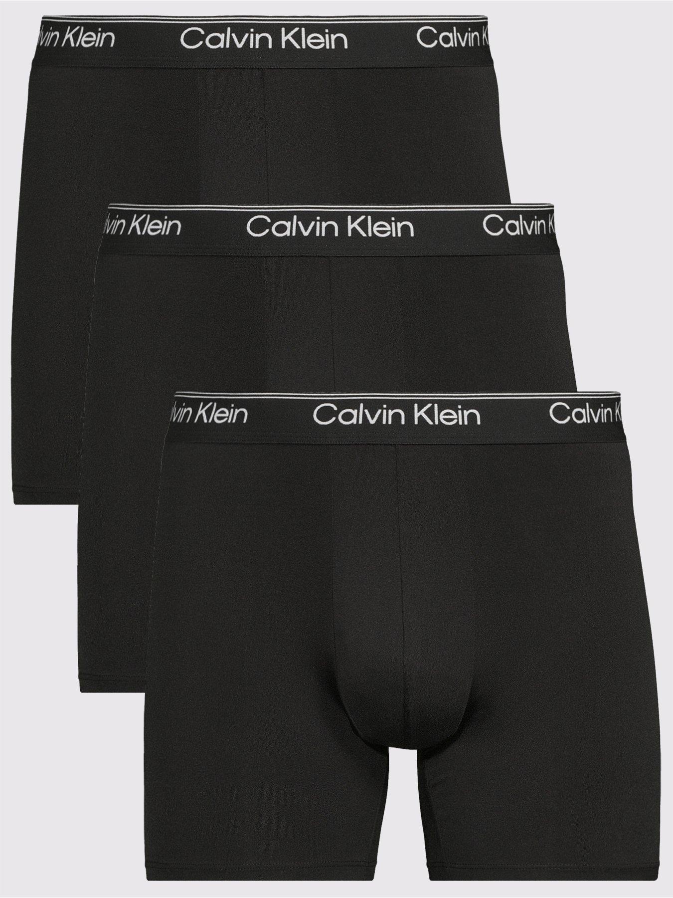 Calvin Klein Micro Stretch 3 Pack Boxer Briefs - Black
