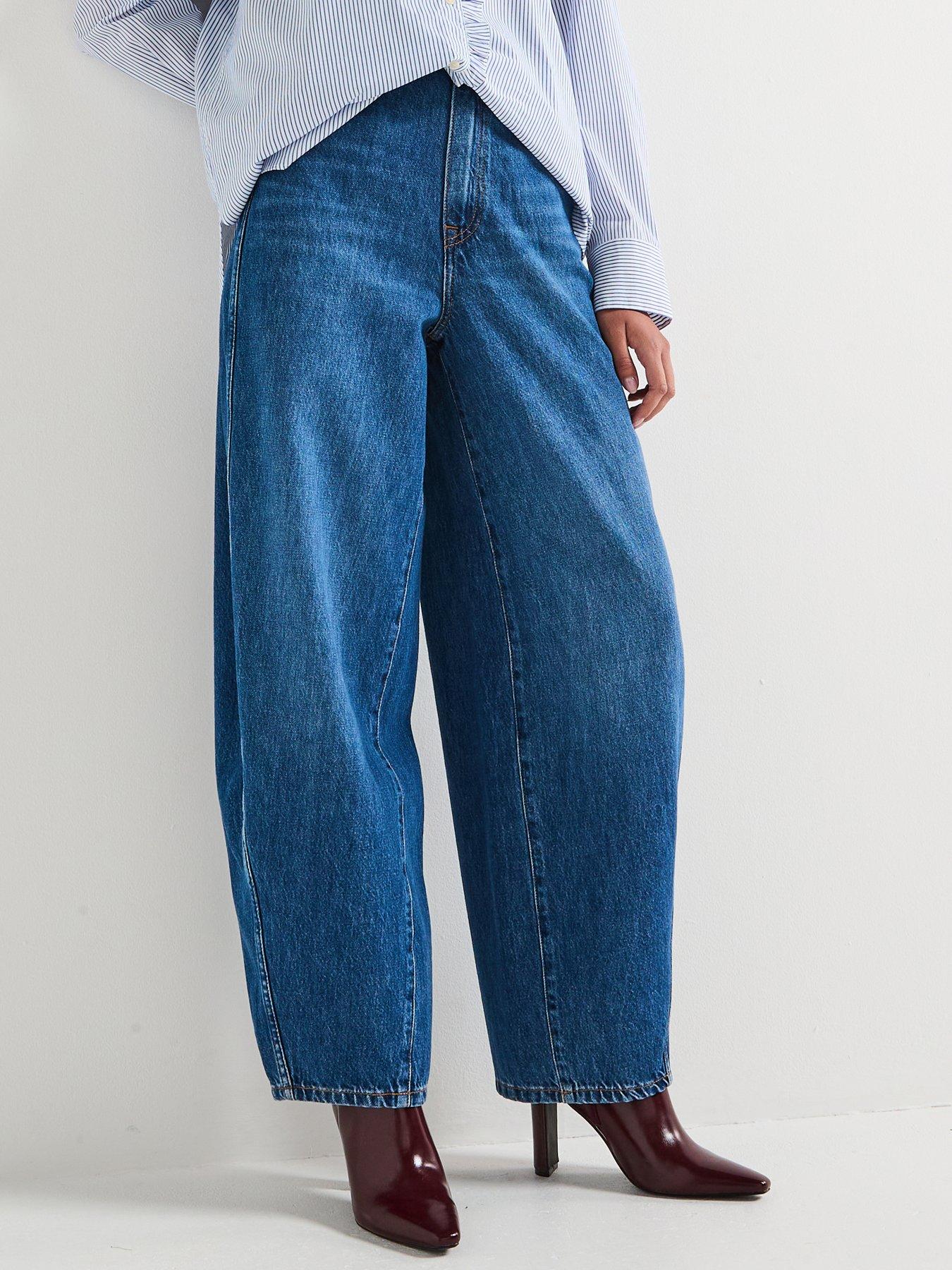 Image 1 of 5 of Tommy Hilfiger Balloon High Waisted Jeans - Blue