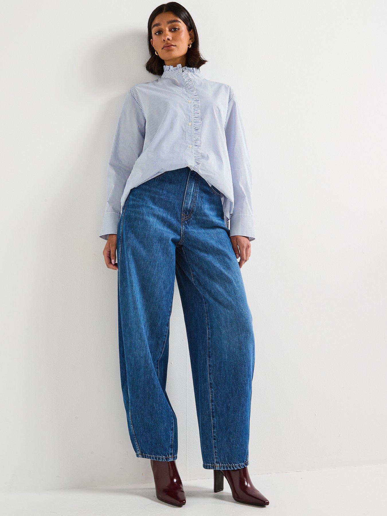 Image 3 of 5 of Tommy Hilfiger Balloon High Waisted Jeans - Blue