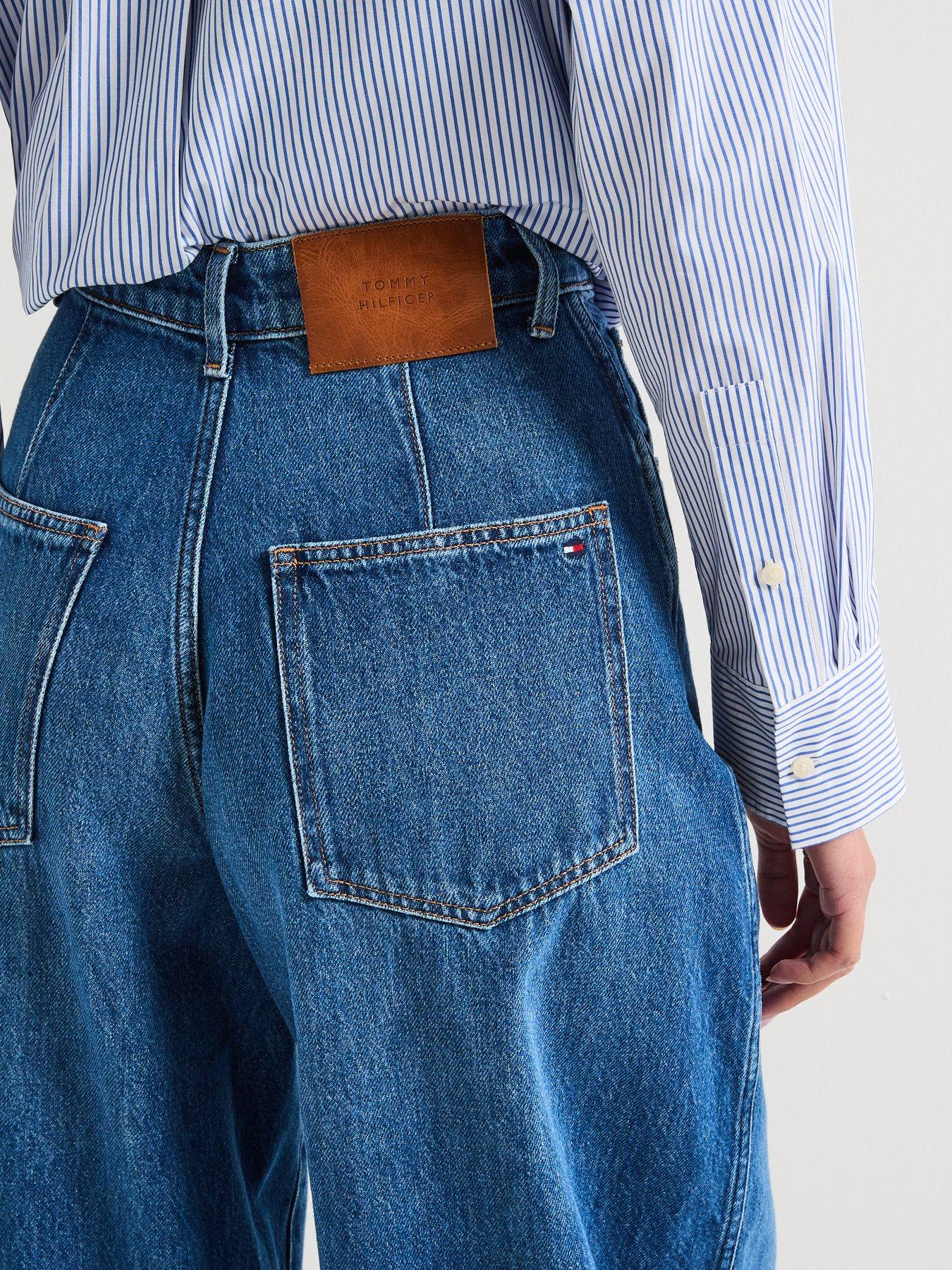 Image 4 of 5 of Tommy Hilfiger Balloon High Waisted Jeans - Blue