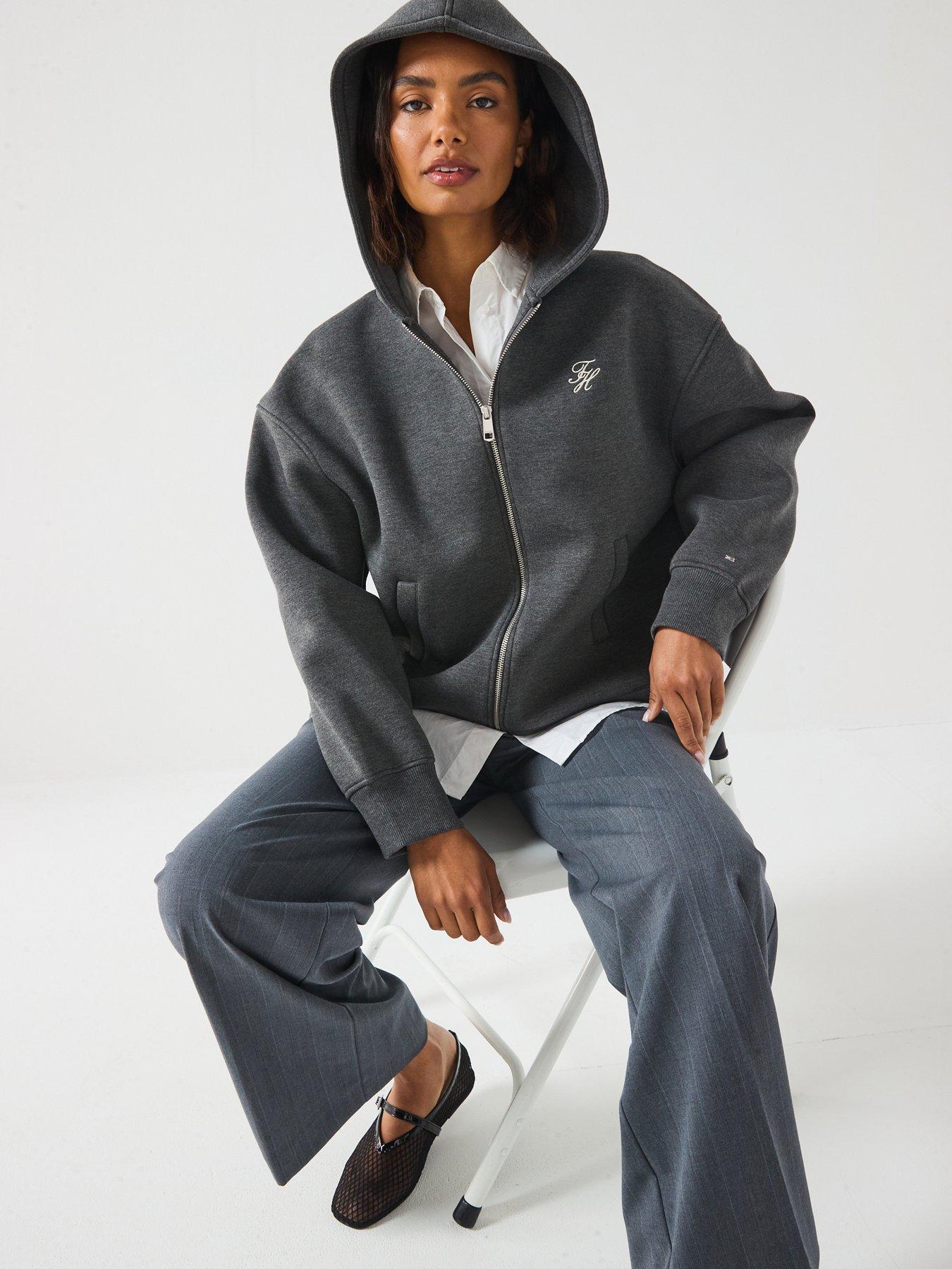 Image 4 of 6 of Tommy Hilfiger Interlock Zip Hoodie - Grey