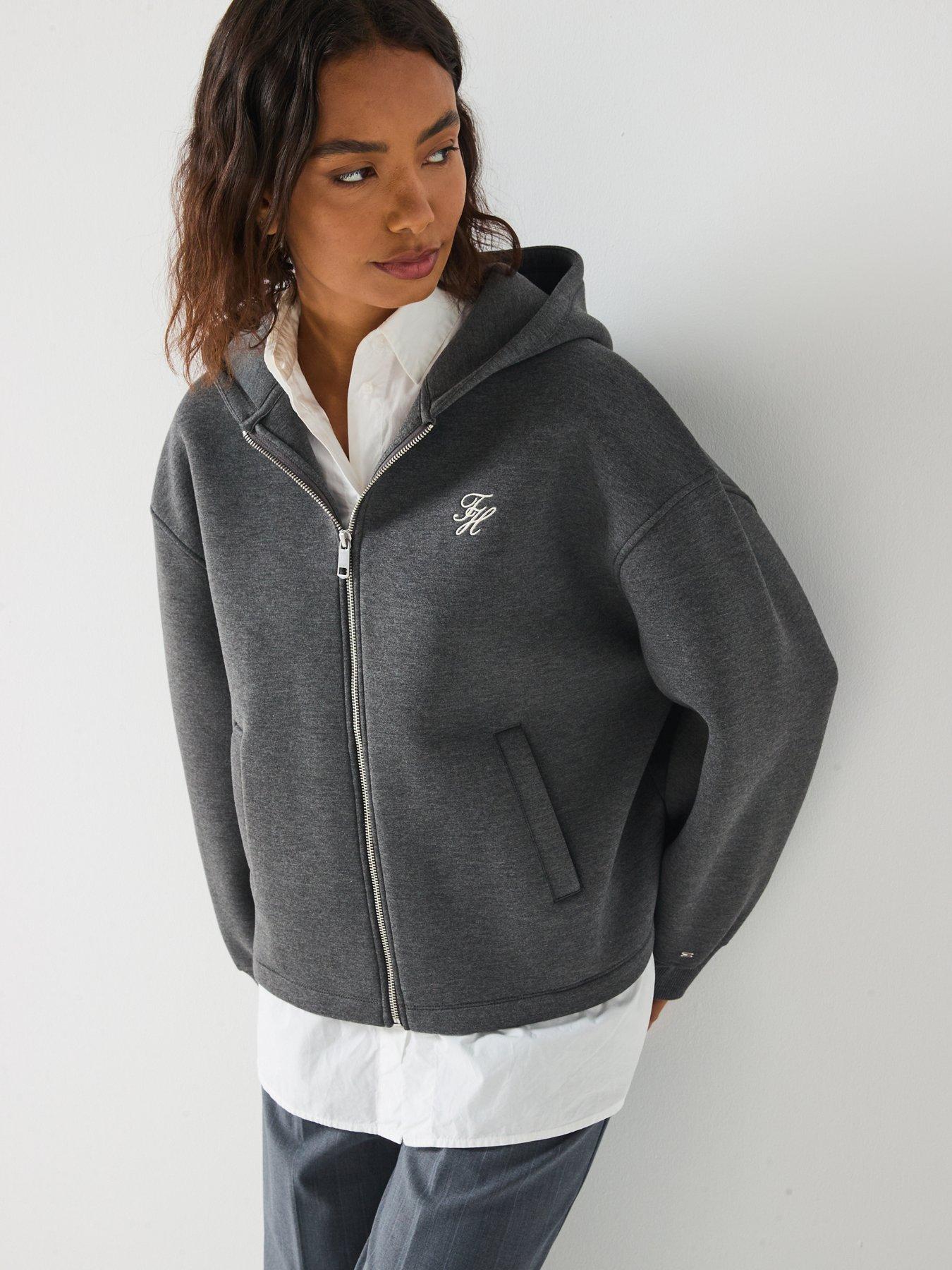 Image 5 of 6 of Tommy Hilfiger Interlock Zip Hoodie - Grey