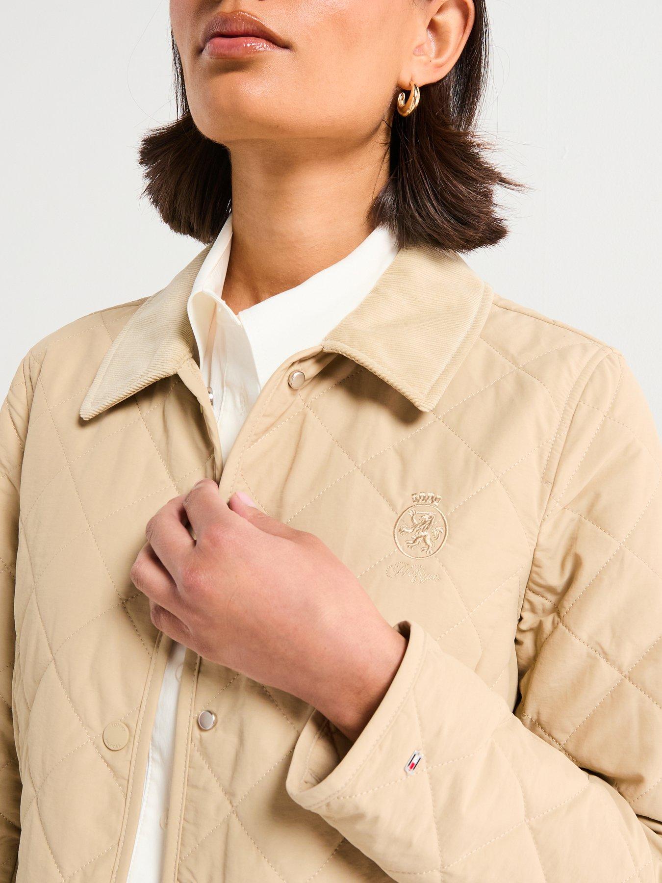 Image 4 of 6 of Tommy Hilfiger Padded Quilted Slim Coat - Beige