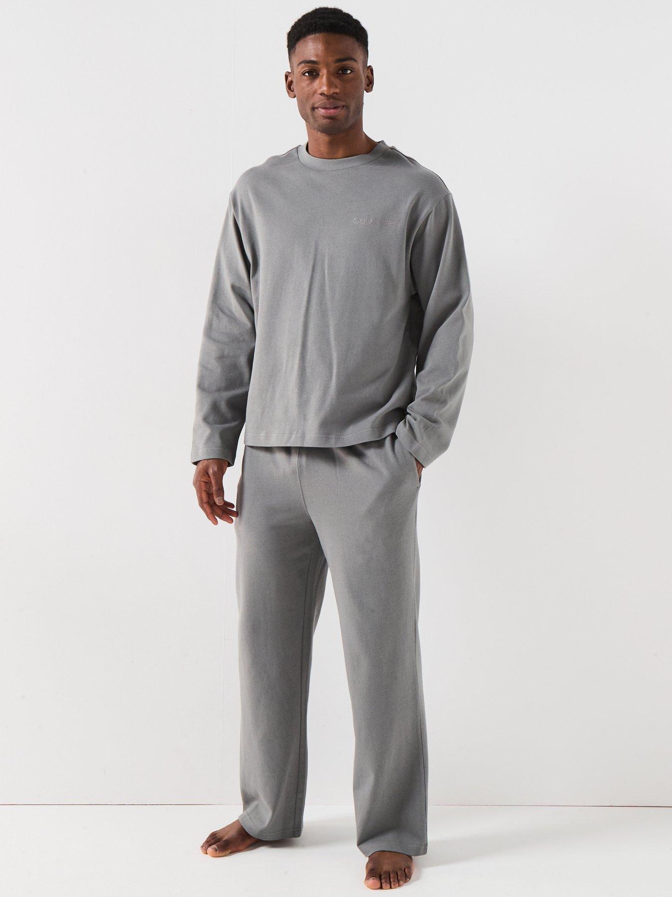 calvin-klein-loungewear-long-sleeve-t-shirt-pyjama-set-grey