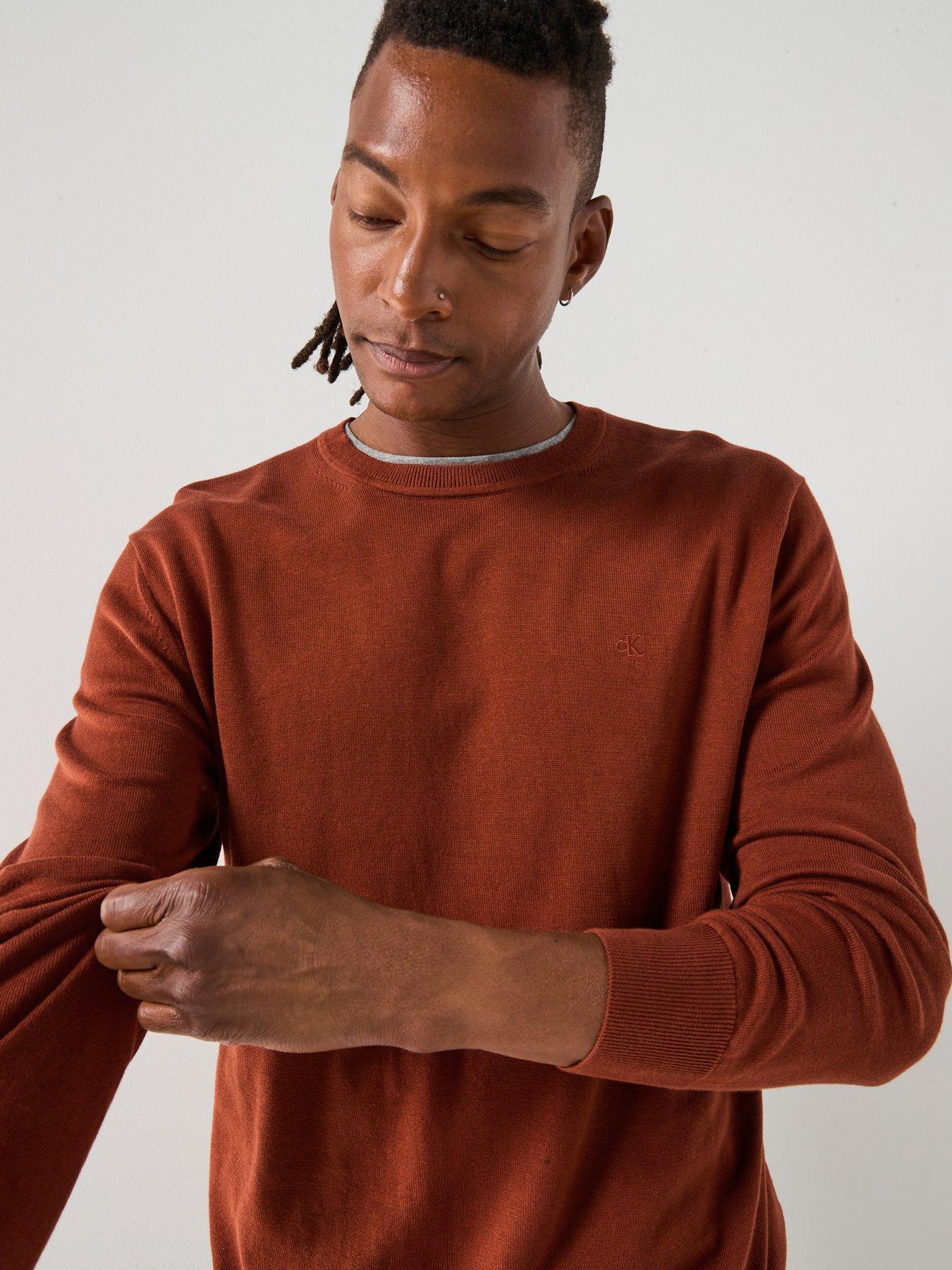 calvin-klein-supima-cotton-crew-neck-knitted-jumper-brownoutfit