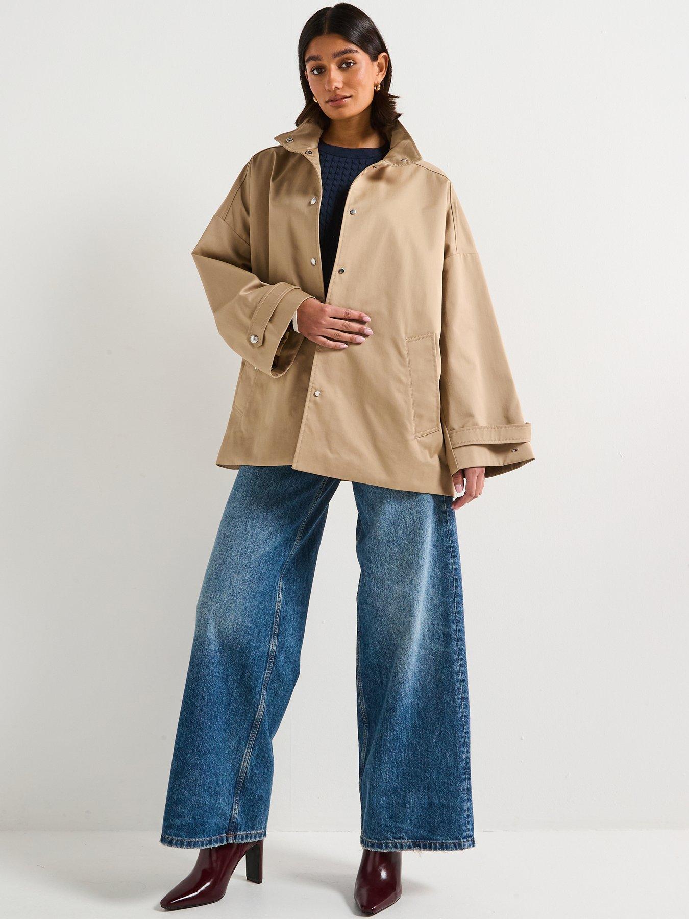 Tommy Hilfiger Cotton Blend Oversized Jacket - Beige