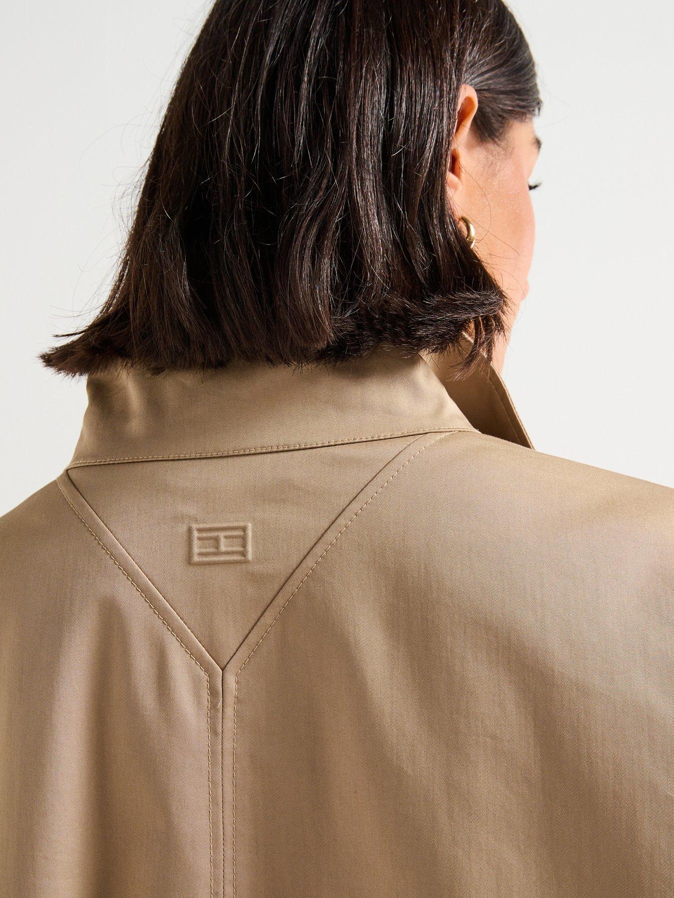 Image 4 of 6 of Tommy Hilfiger Cotton Blend Oversized Jacket - Beige