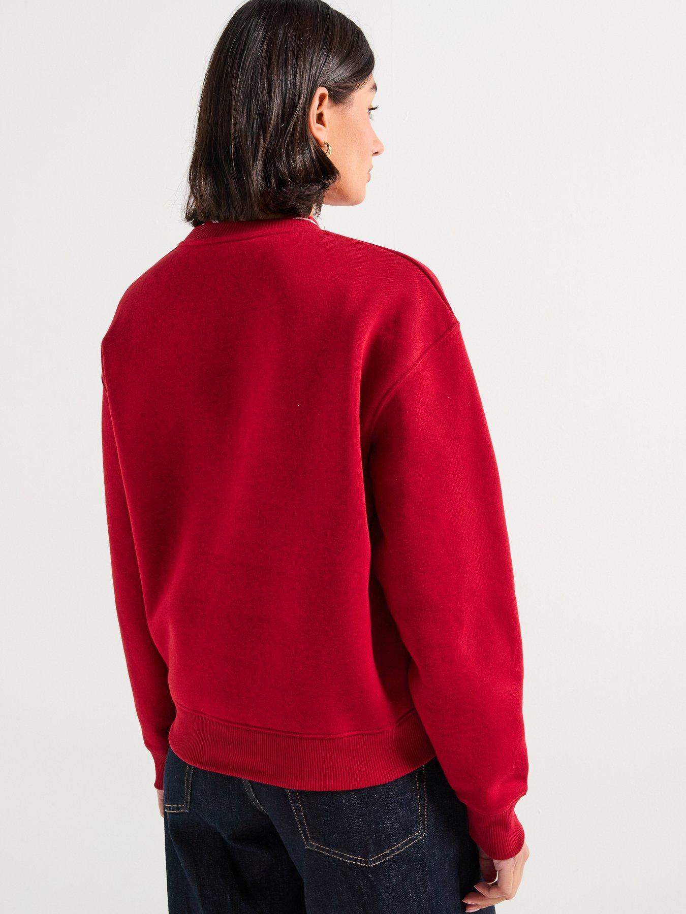 Image 2 of 6 of Tommy Hilfiger Logo Crew Neck Sweater - Red
