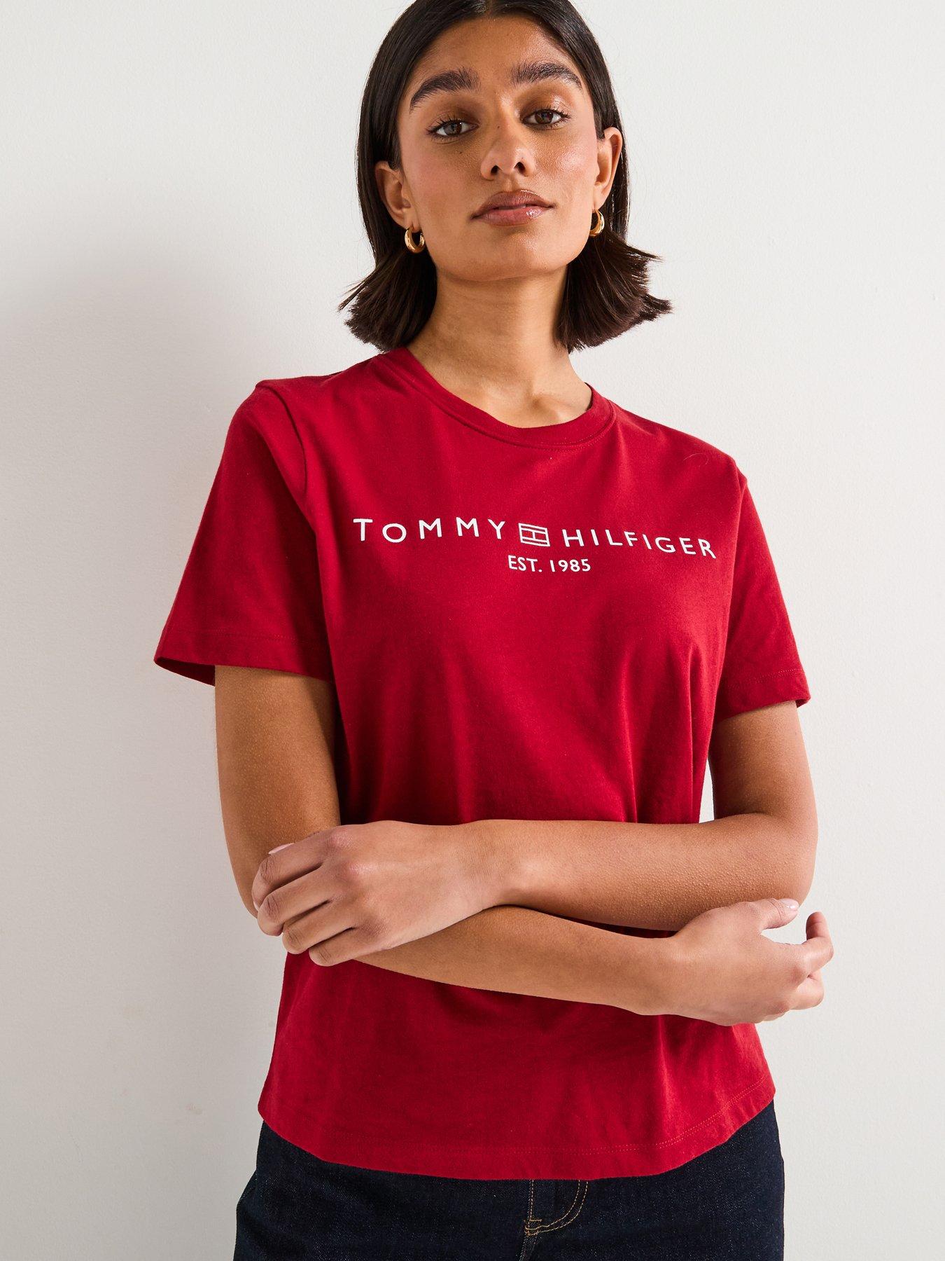 Tommy Hilfiger Logo Short Sleeve T-Shirt - Red