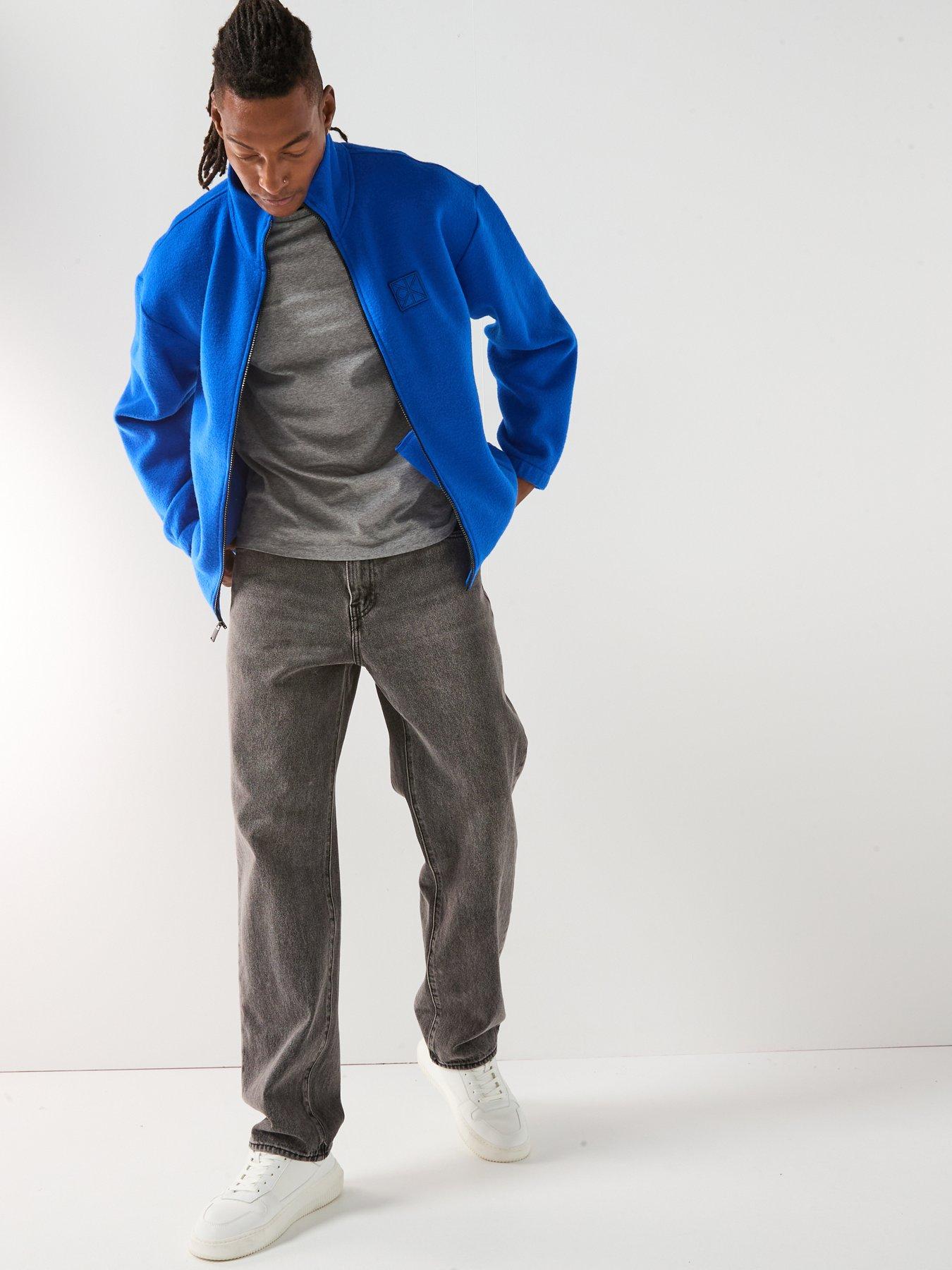 Image 3 of 6 of Calvin Klein Wool Blend Zip Sweat Top - Bright Blue