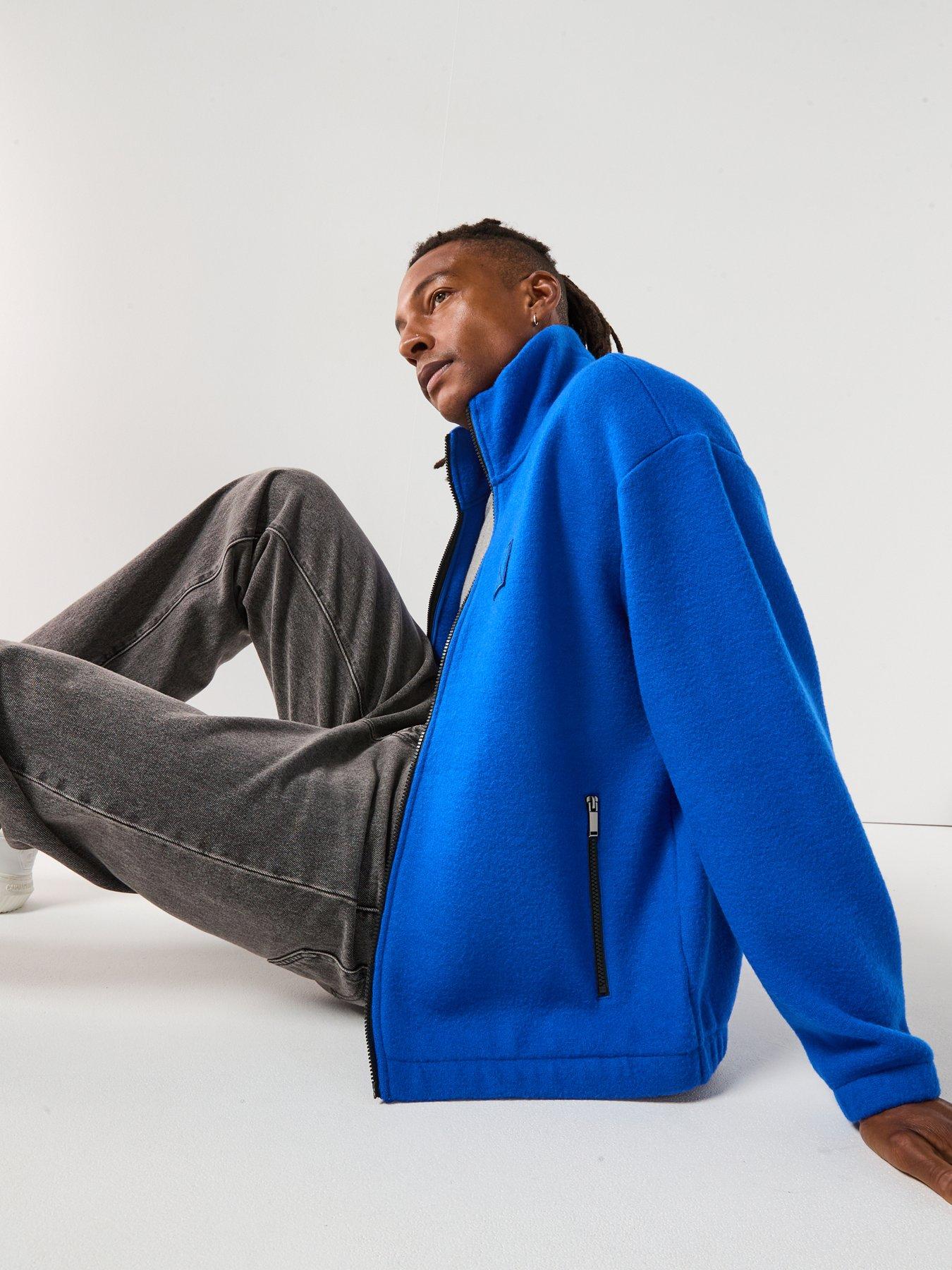 Image 4 of 6 of Calvin Klein Wool Blend Zip Sweat Top - Bright Blue