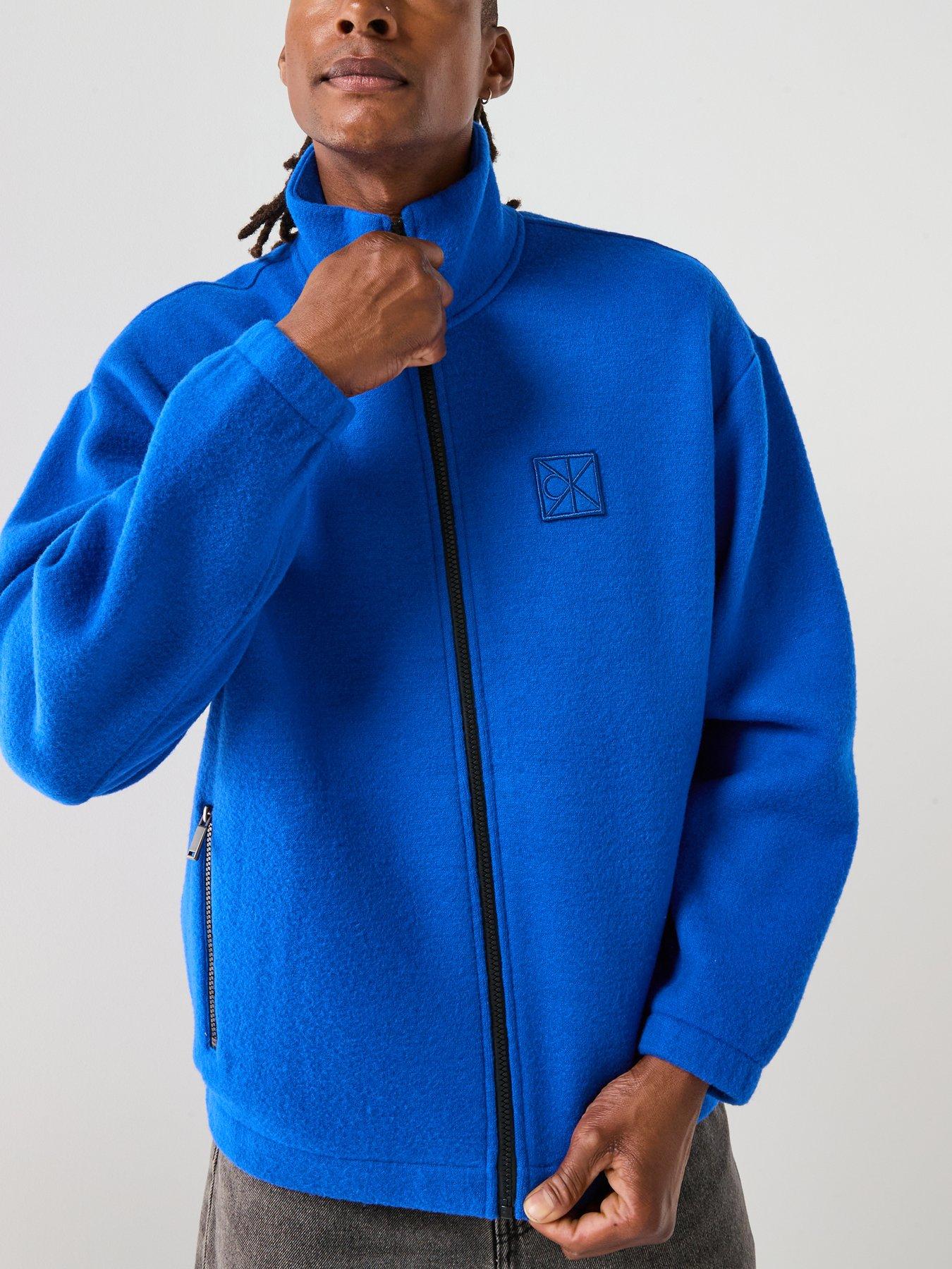 Image 5 of 6 of Calvin Klein Wool Blend Zip Sweat Top - Bright Blue
