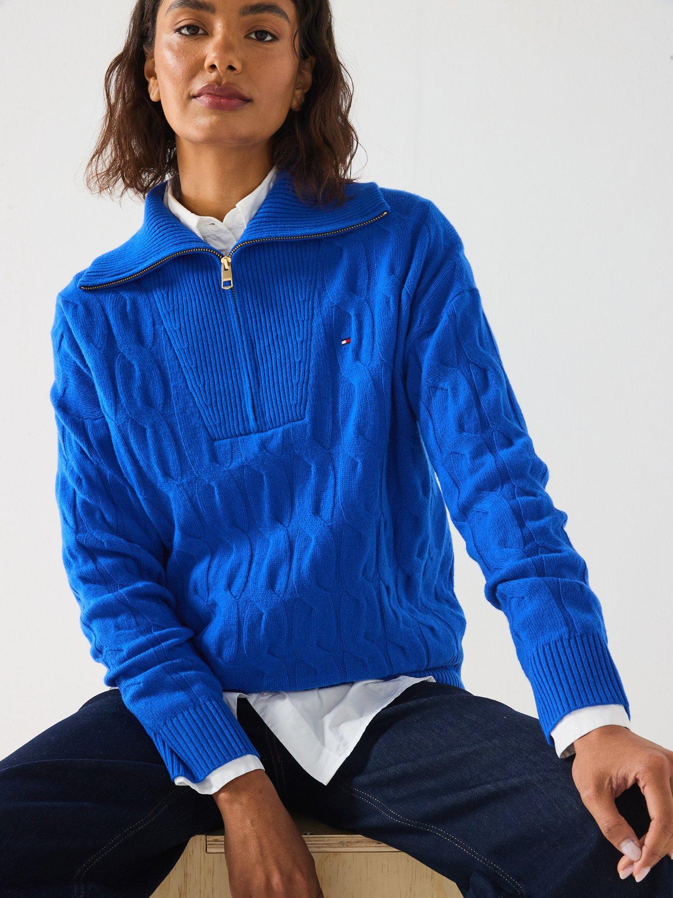 tommy-hilfiger-wool-cable-half-zip-jumpernbsp--black