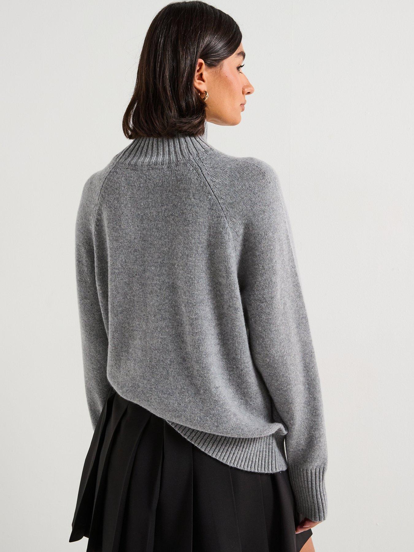 Image 2 of 6 of Tommy Hilfiger Graphic Logo High Neck Wool Sweater - Grey