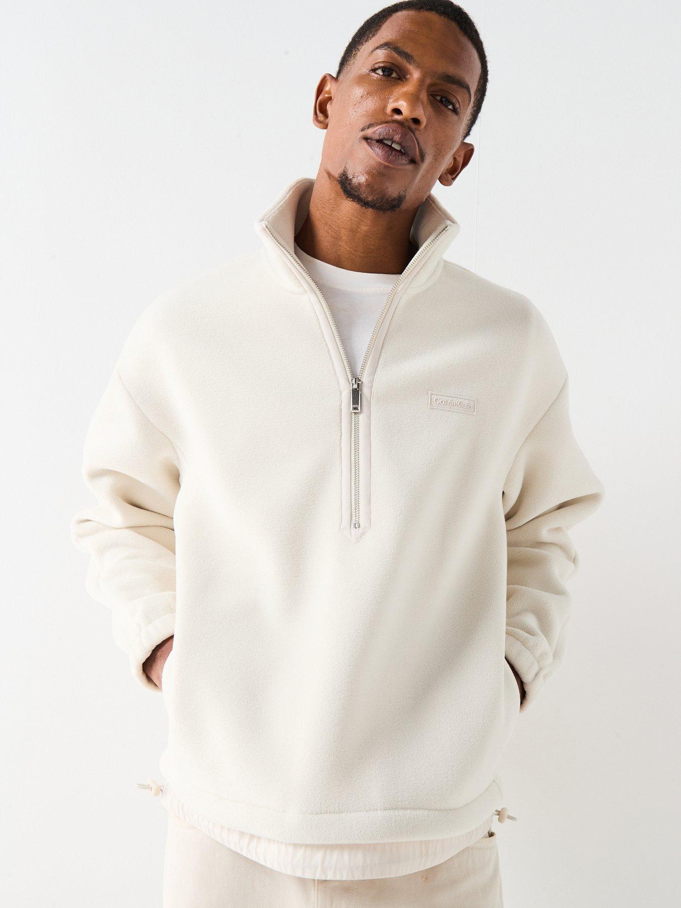 calvin-klein-polar-fleece-rib-mock-neck-14-zip-sweat-cream