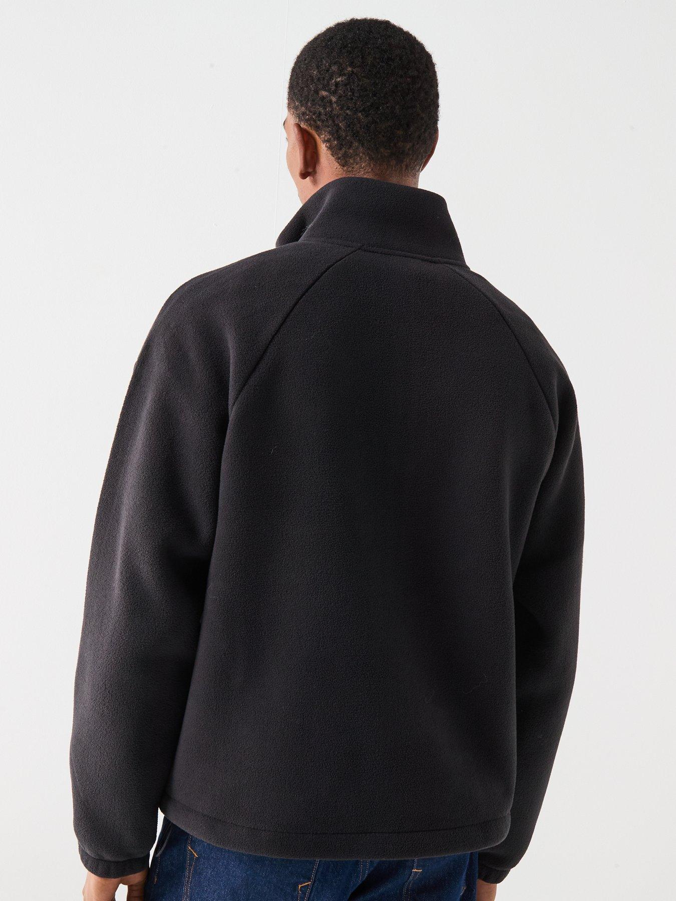 calvin-klein-polar-fleece-rib-mock-neck-14-zip-sweat-blackstillFront