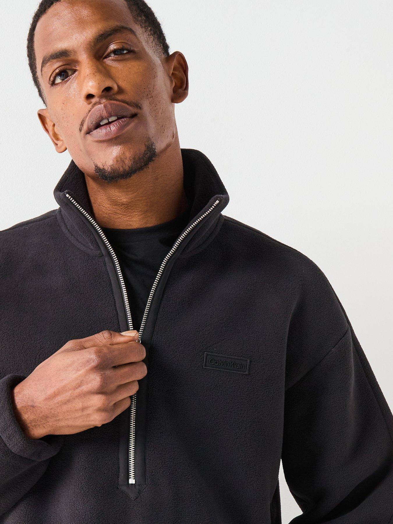 calvin-klein-polar-fleece-rib-mock-neck-14-zip-sweat-blackoutfit