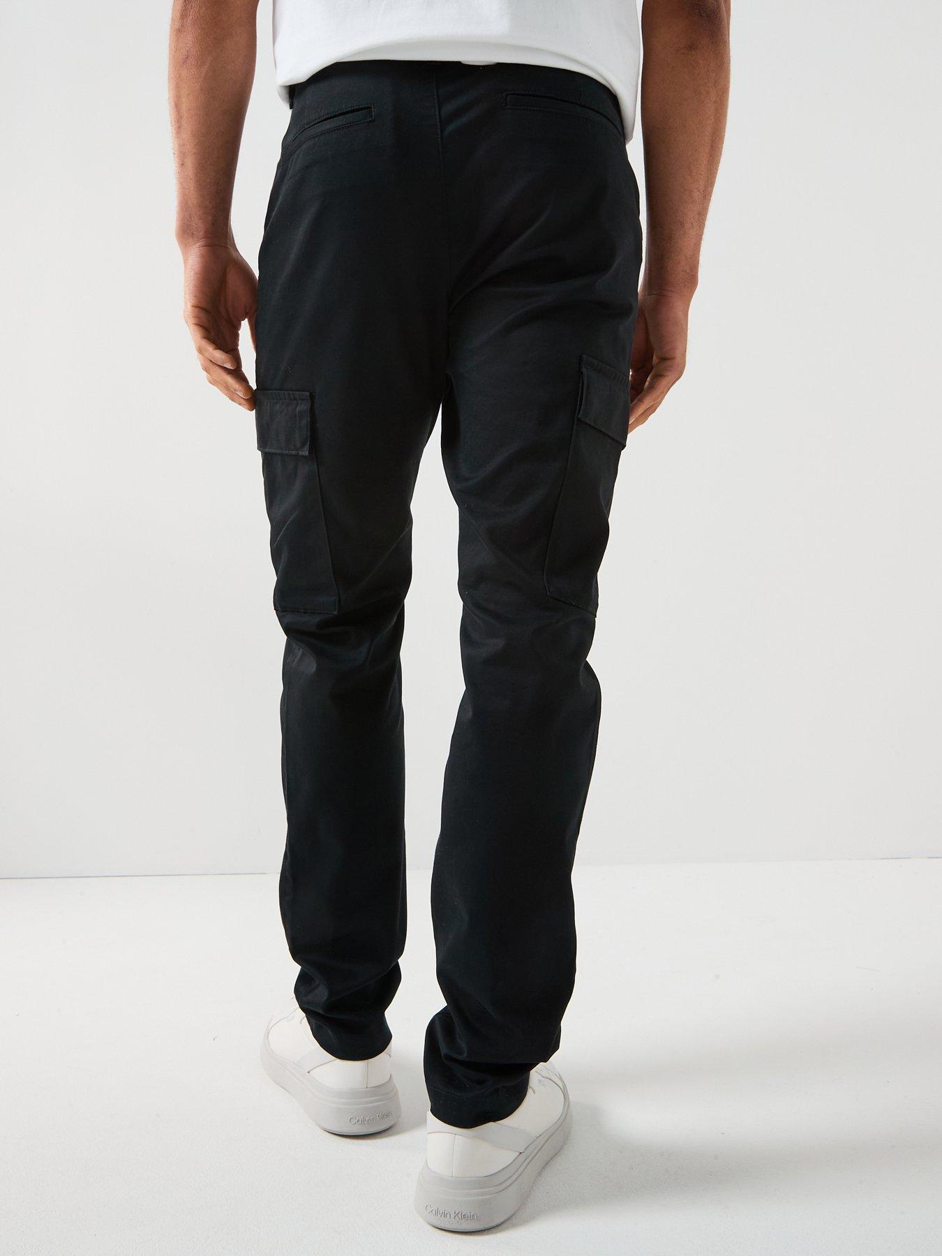 calvin-klein-slim-cotton-stretch-cargo-trousers-blackstillFront