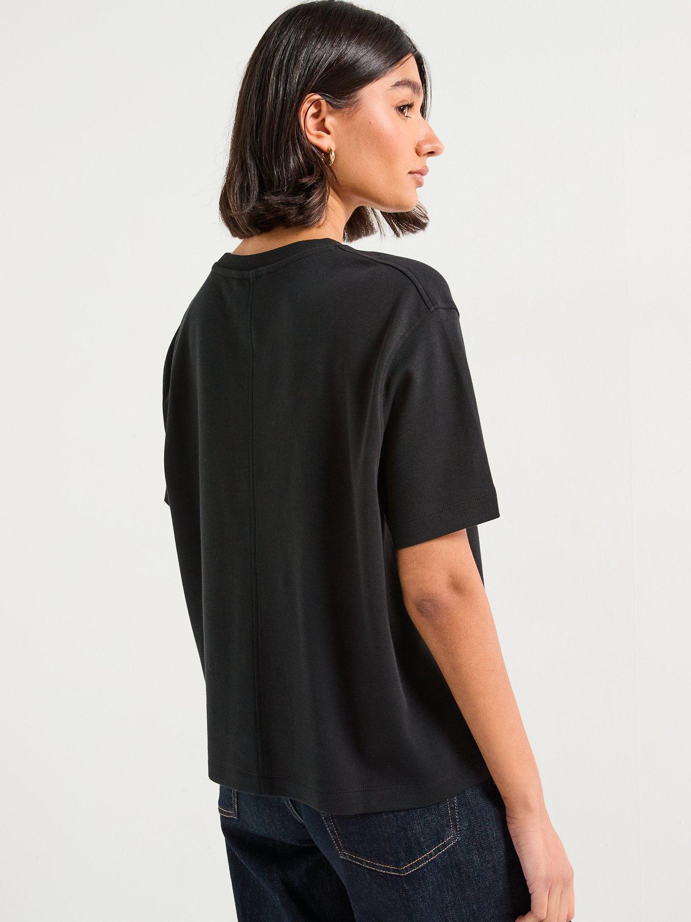 Image 2 of 4 of Tommy Hilfiger Modern Interlock Boxy Short Sleeve T-Shirt - Black