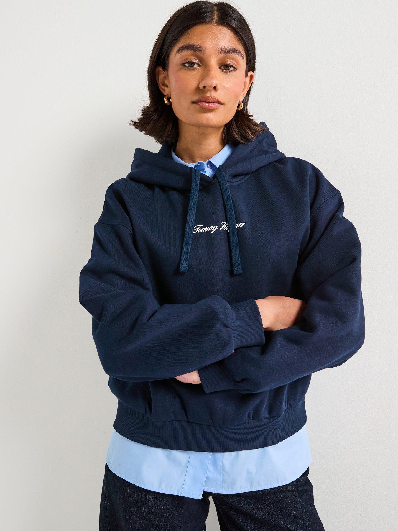 Tommy Hilfiger Classic Script Fleece Hoodie - Blue