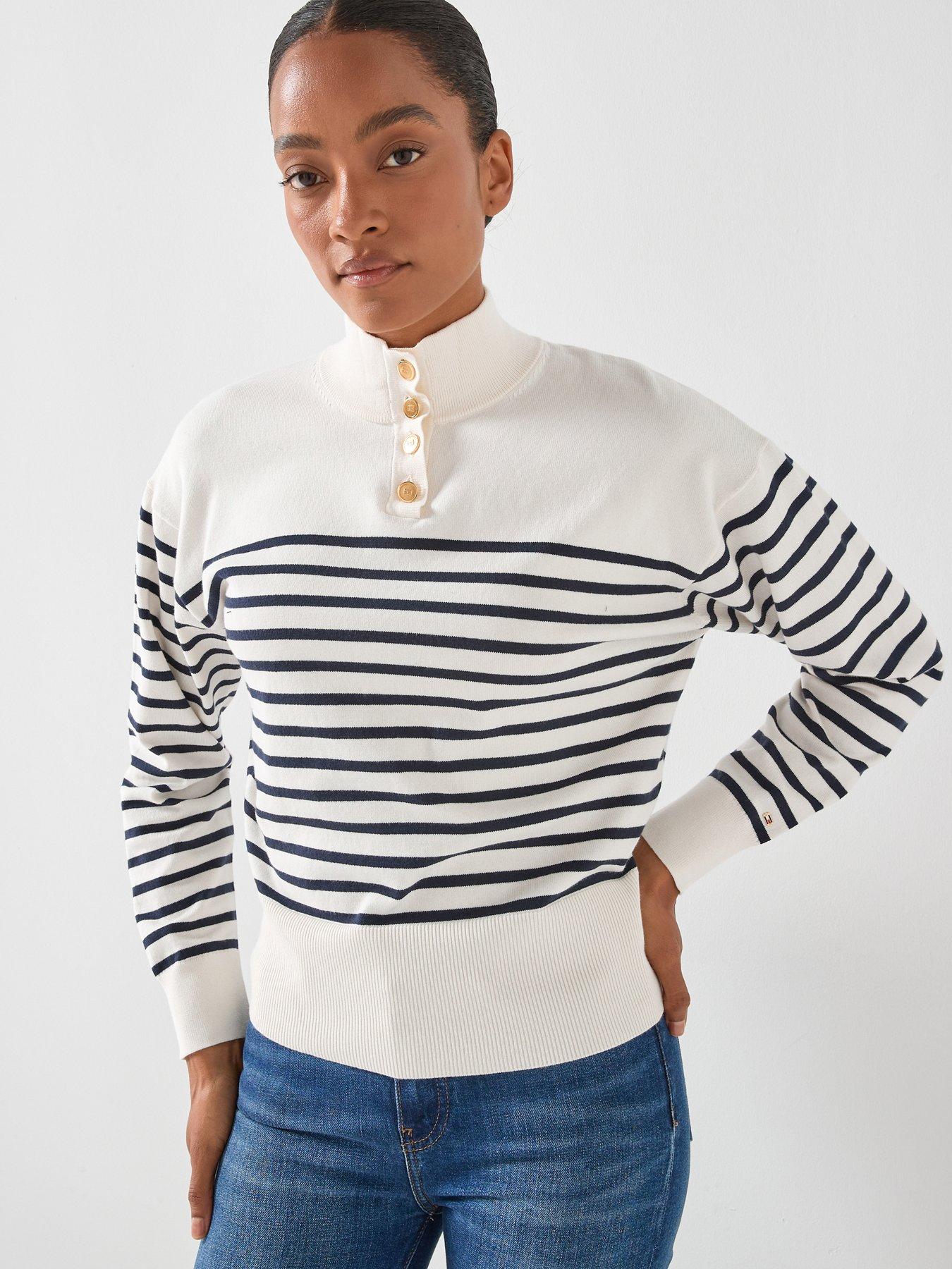 Tommy Hilfiger Jersey Gold Button Jumper - Blue