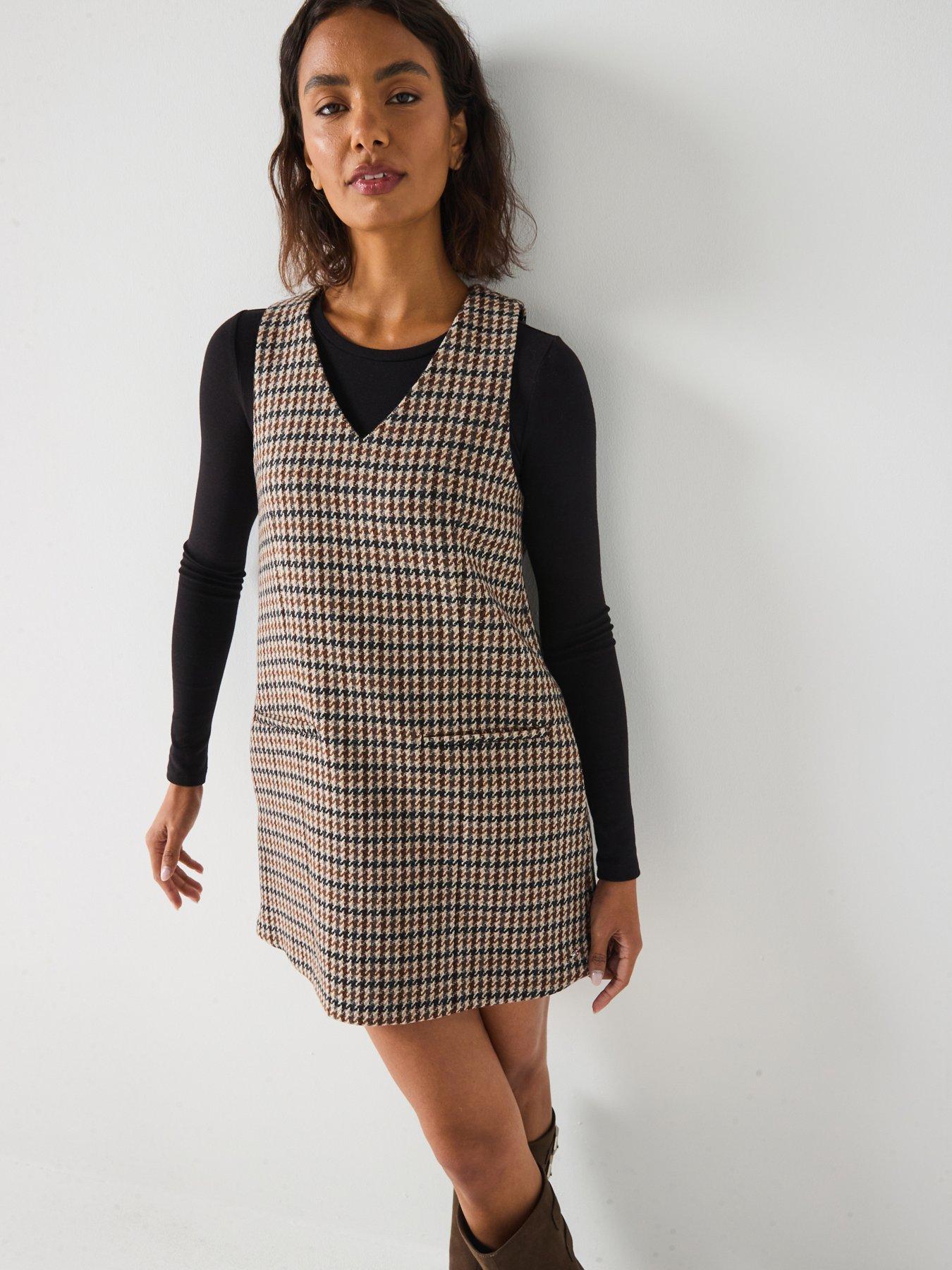 tommy-hilfiger-heritage-check-mini-dress-brown