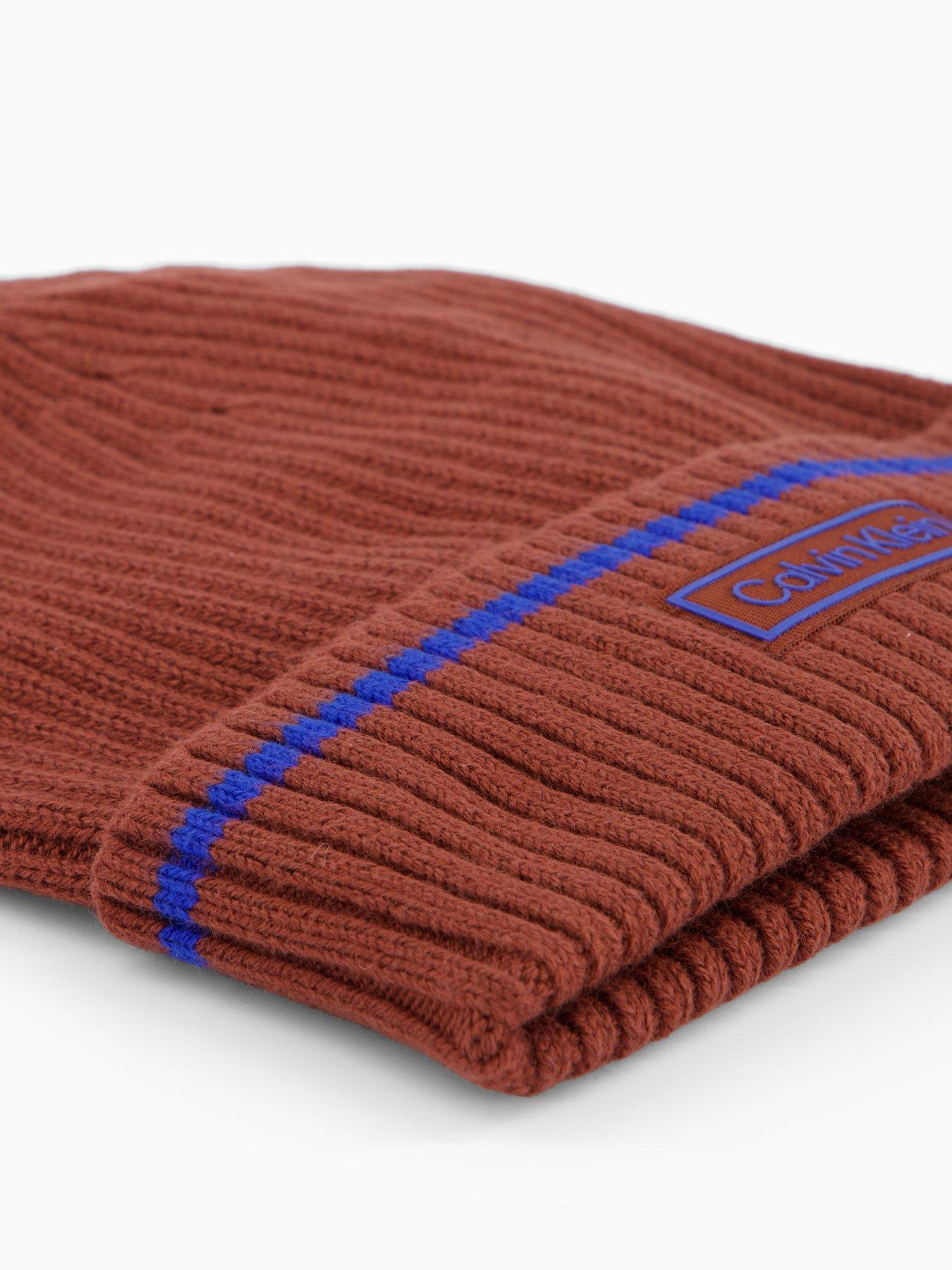calvin-klein-patch-rib-cotton-tipping-beanie-dark-reddetail