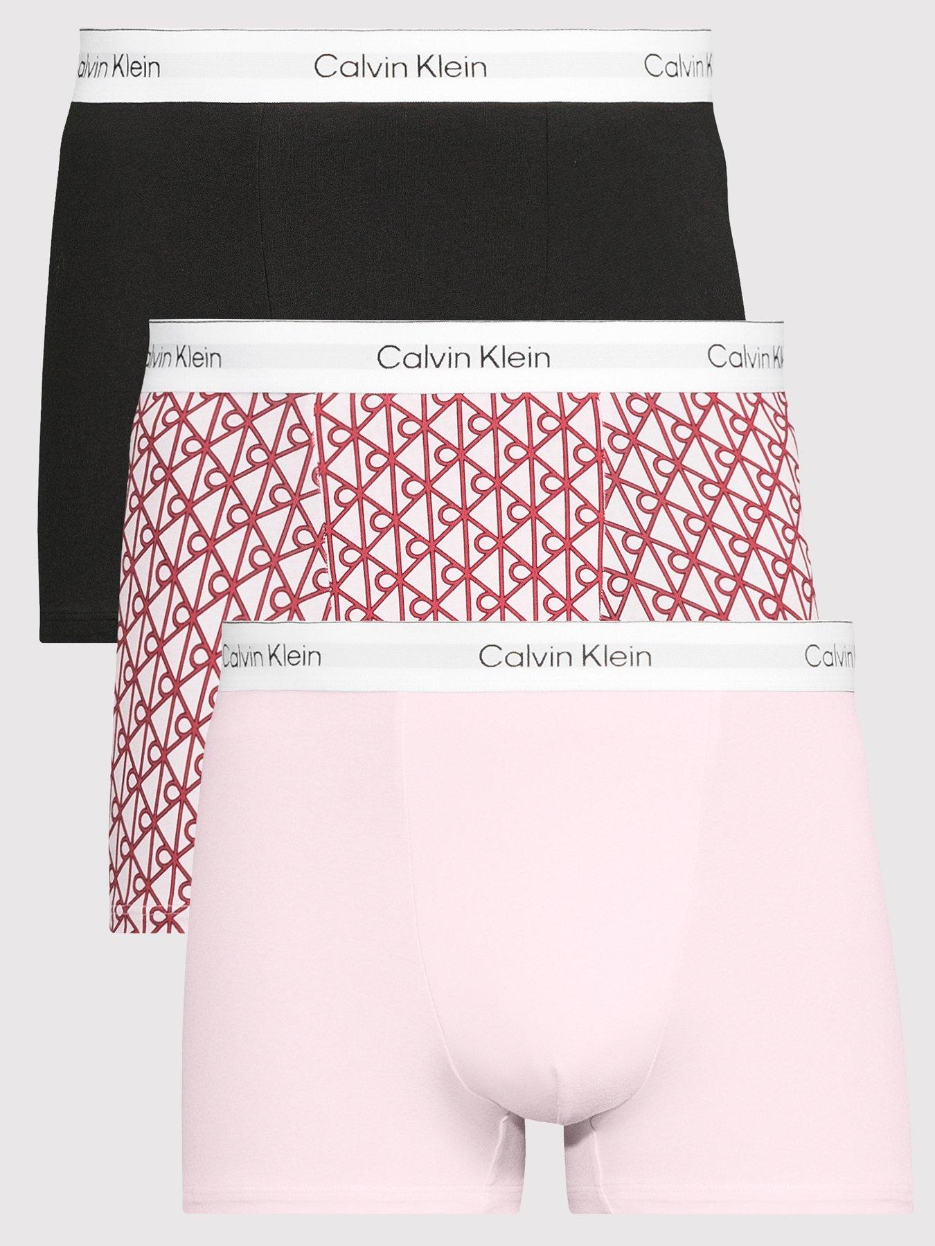 Calvin Klein Underwear 3 Pack Relaxed Dart Icon Cotton Stretch Trunks - Assorted