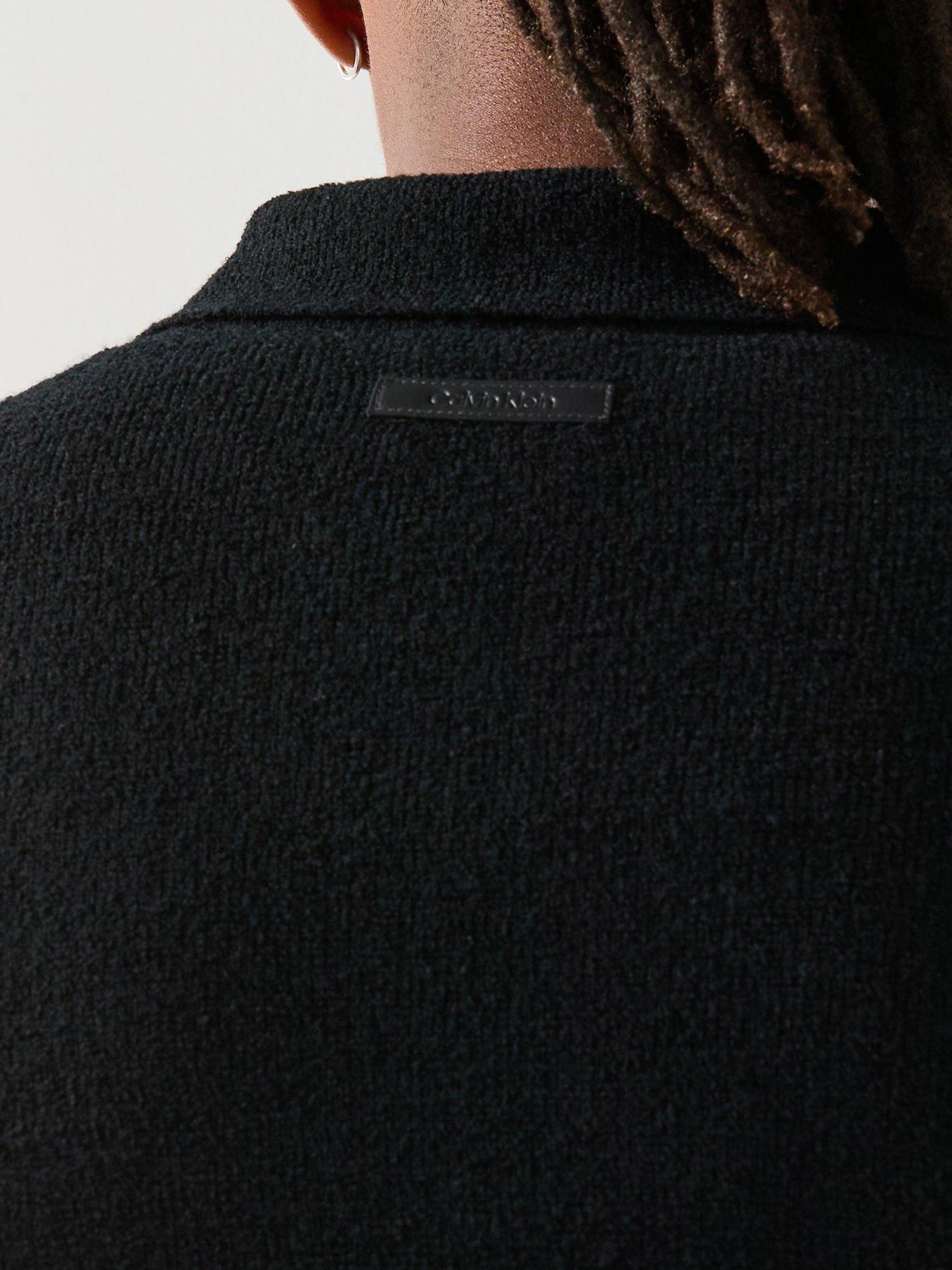 calvin-klein-boucle-button-front-knitted-cardigan-blackdetail
