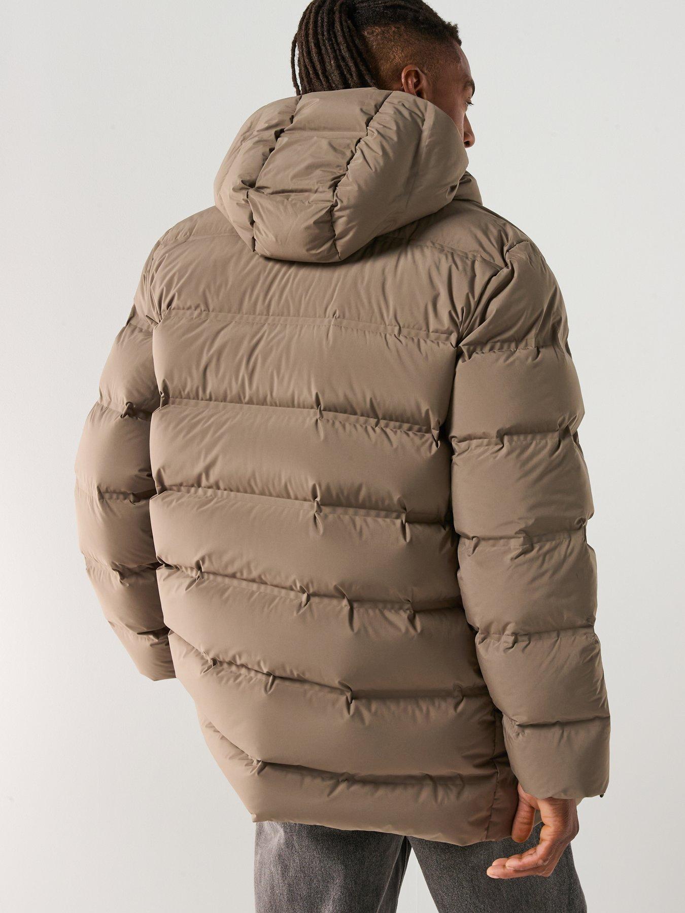 Image 2 of 6 of Calvin Klein Hooded Long Padded Coat - Brown