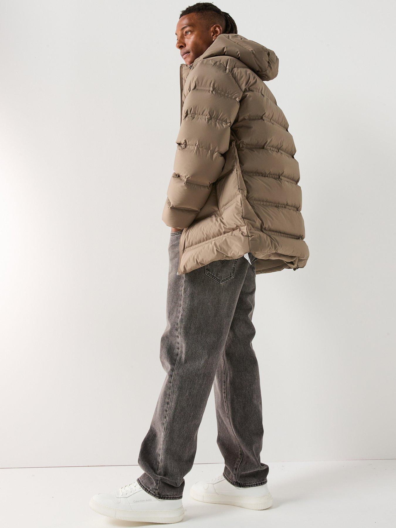 Image 3 of 6 of Calvin Klein Hooded Long Padded Coat - Brown
