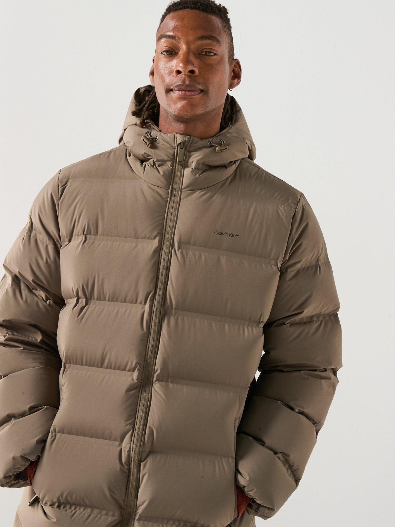 Image 5 of 6 of Calvin Klein Hooded Long Padded Coat - Brown