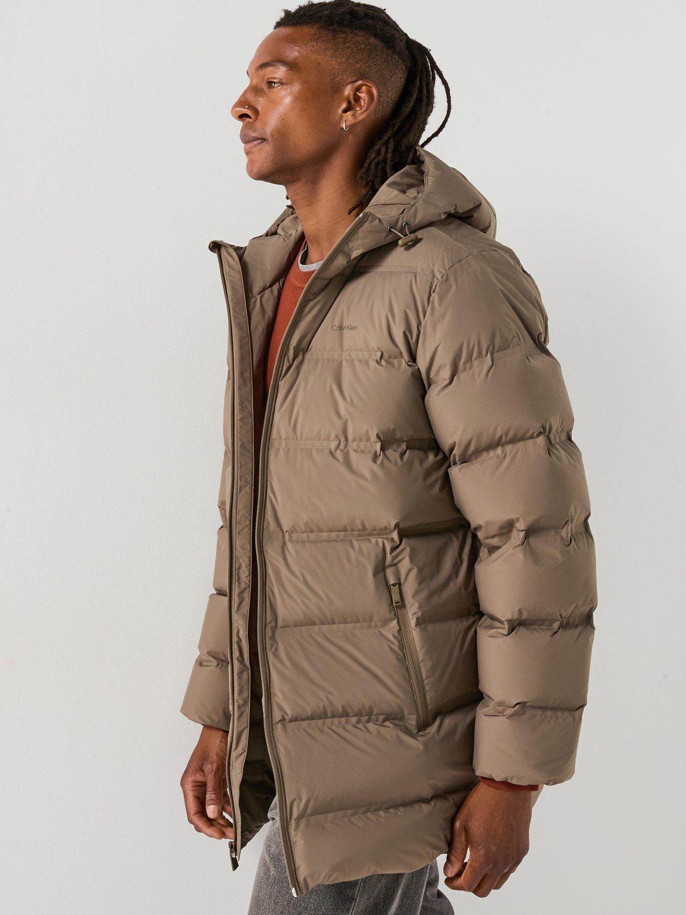 Image 6 of 6 of Calvin Klein Hooded Long Padded Coat - Brown