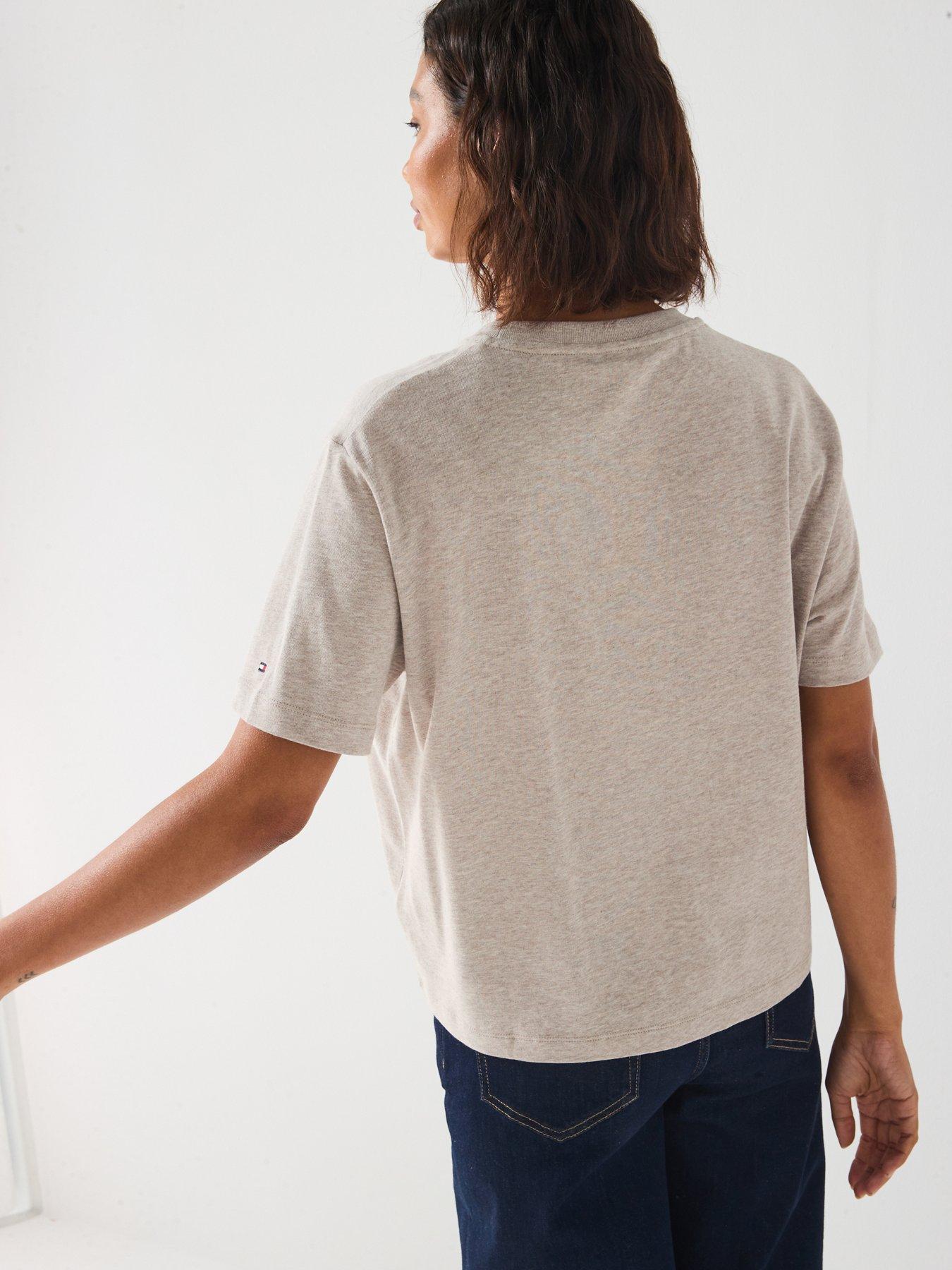 Image 2 of 5 of Tommy Hilfiger Varsity Crest Relax Short Sleeve T-Shirt - Beige