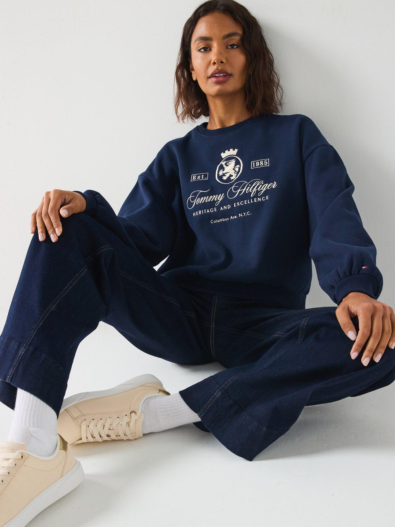 Tommy Hilfiger Varsity Crest Fleece Sweatshirt - Blue