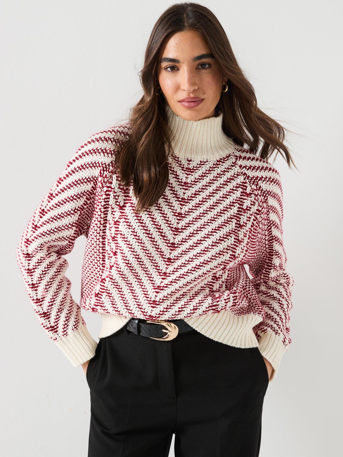 tommy-hilfiger-textured-cable-knit-jumper-red