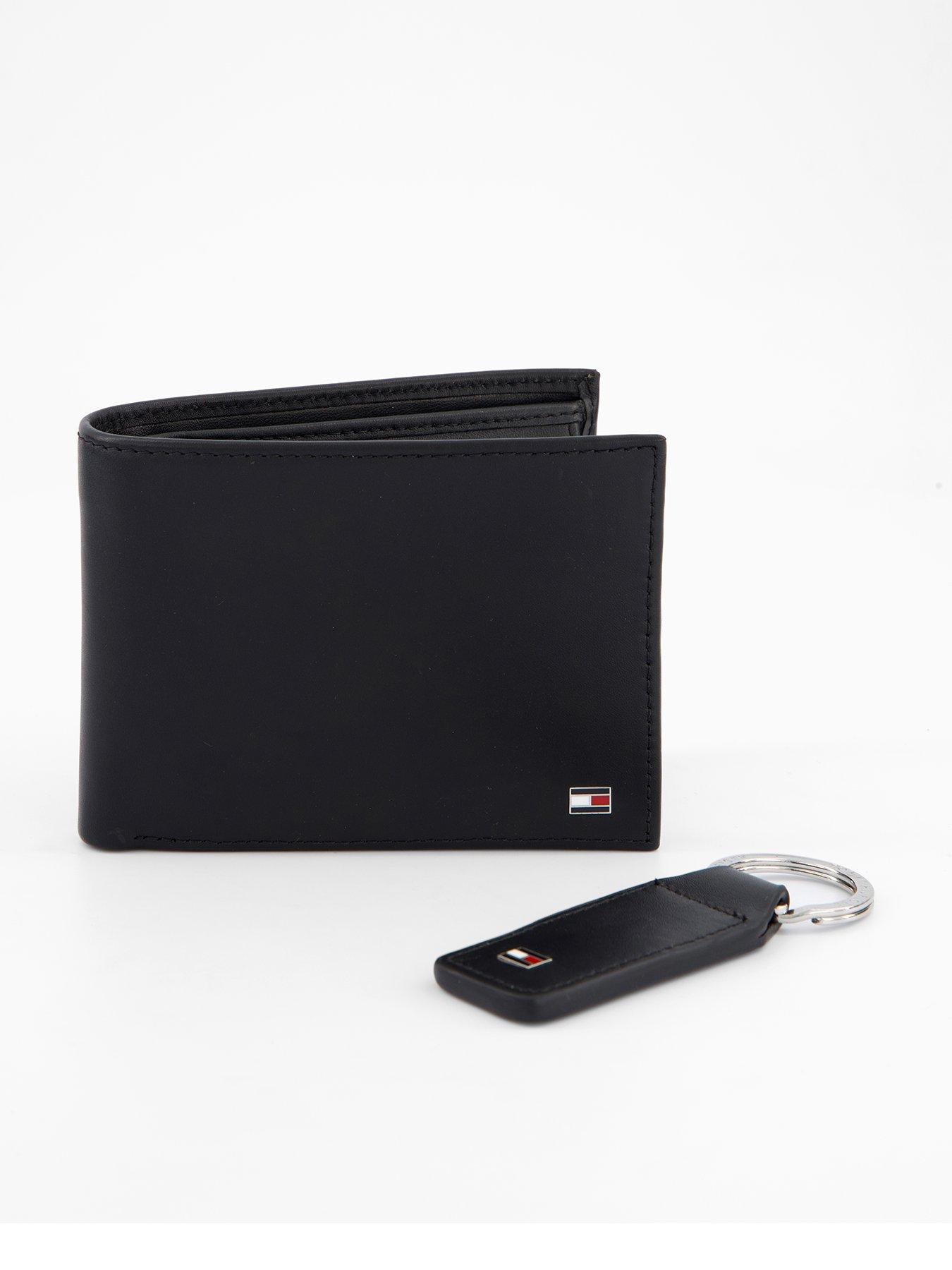Tommy Hilfiger Eton Wallet With Coin Pocket And Keyfob Gift Set - Black