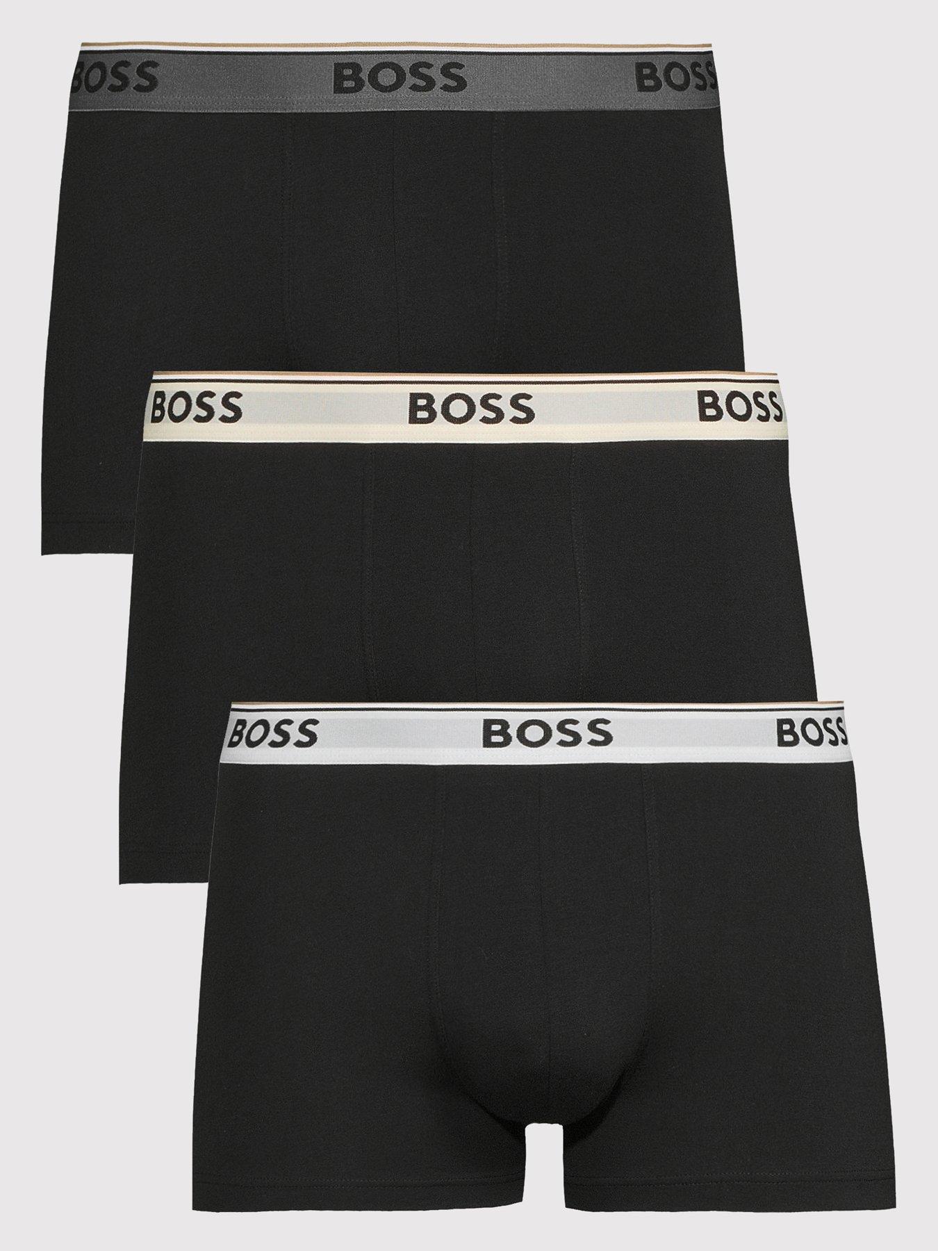 BOSS Bodywear 3 Pack Power Contrast Waistband Trunks - Black