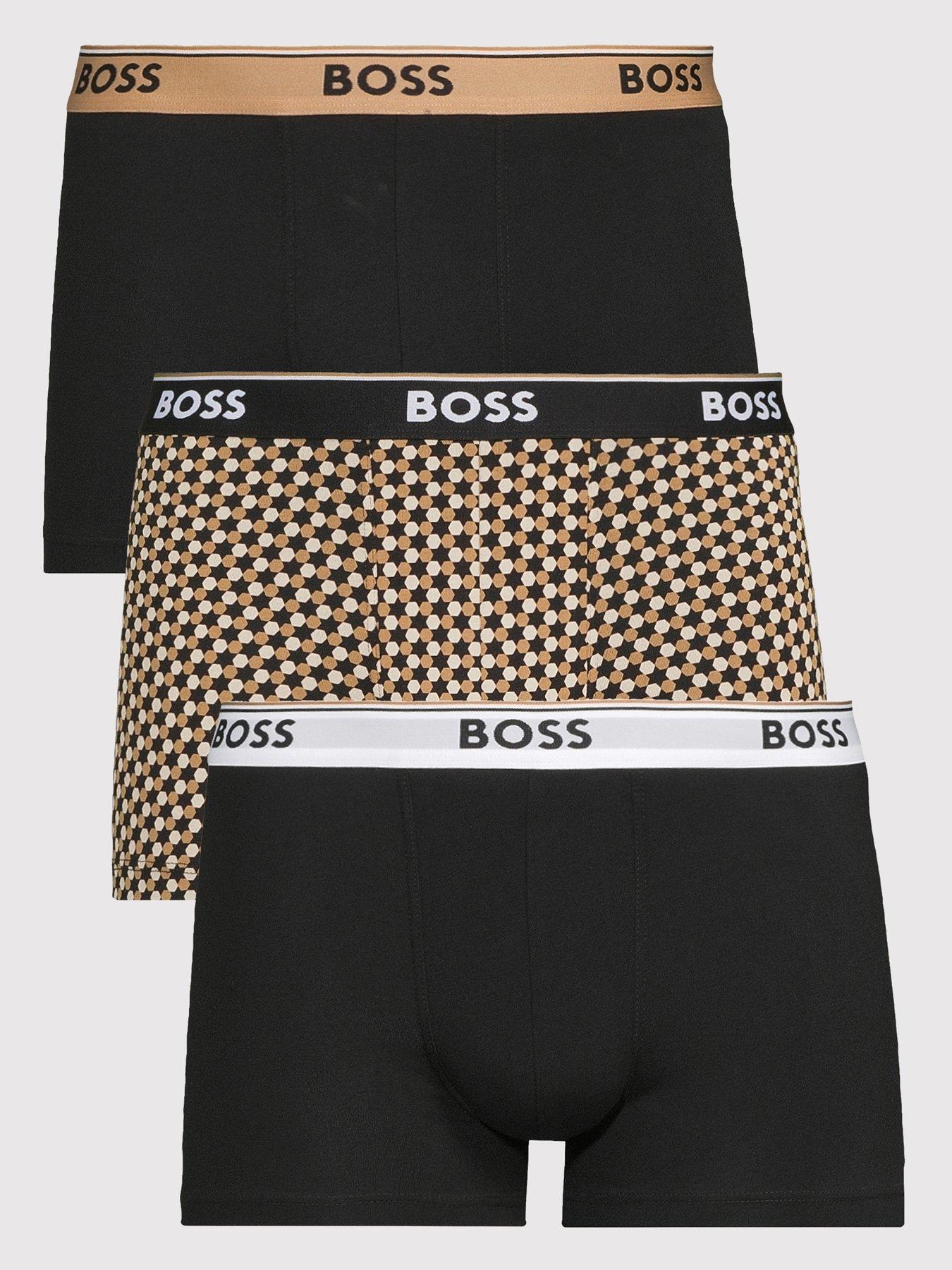 BOSS Bodywear 3 Pack Power Corporate Design Trunks - Black