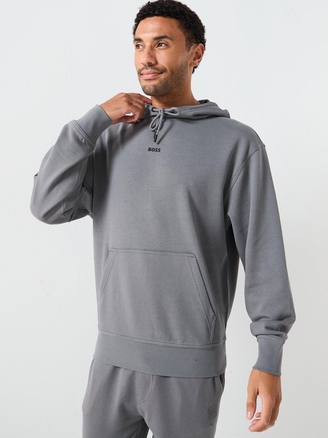 Image 1 of 6 of BOSS Centre Logo Overhead Hoodie - Light Grey