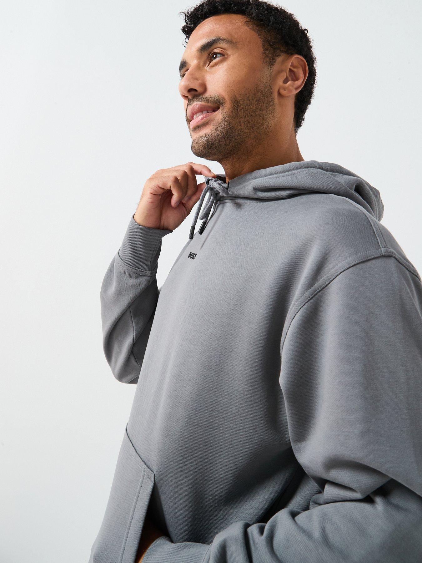 Image 4 of 6 of BOSS Centre Logo Overhead Hoodie - Light Grey