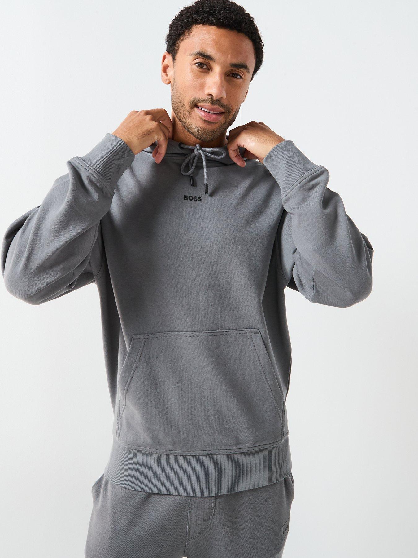 Image 6 of 6 of BOSS Centre Logo Overhead Hoodie - Light Grey
