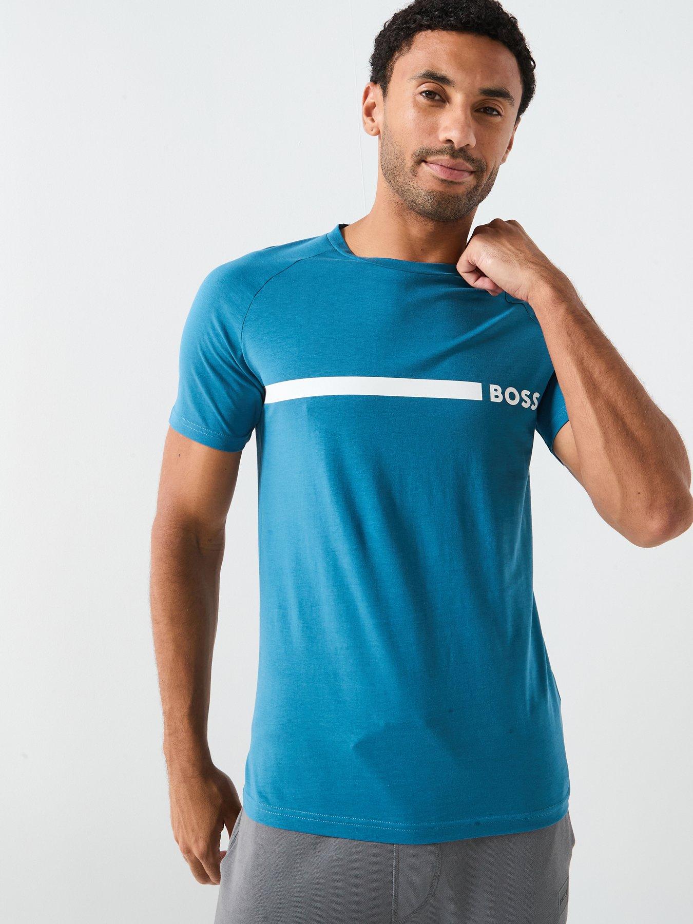 BOSS Bodywear Rn Slim Fit Stripe T-Shirt - Blue