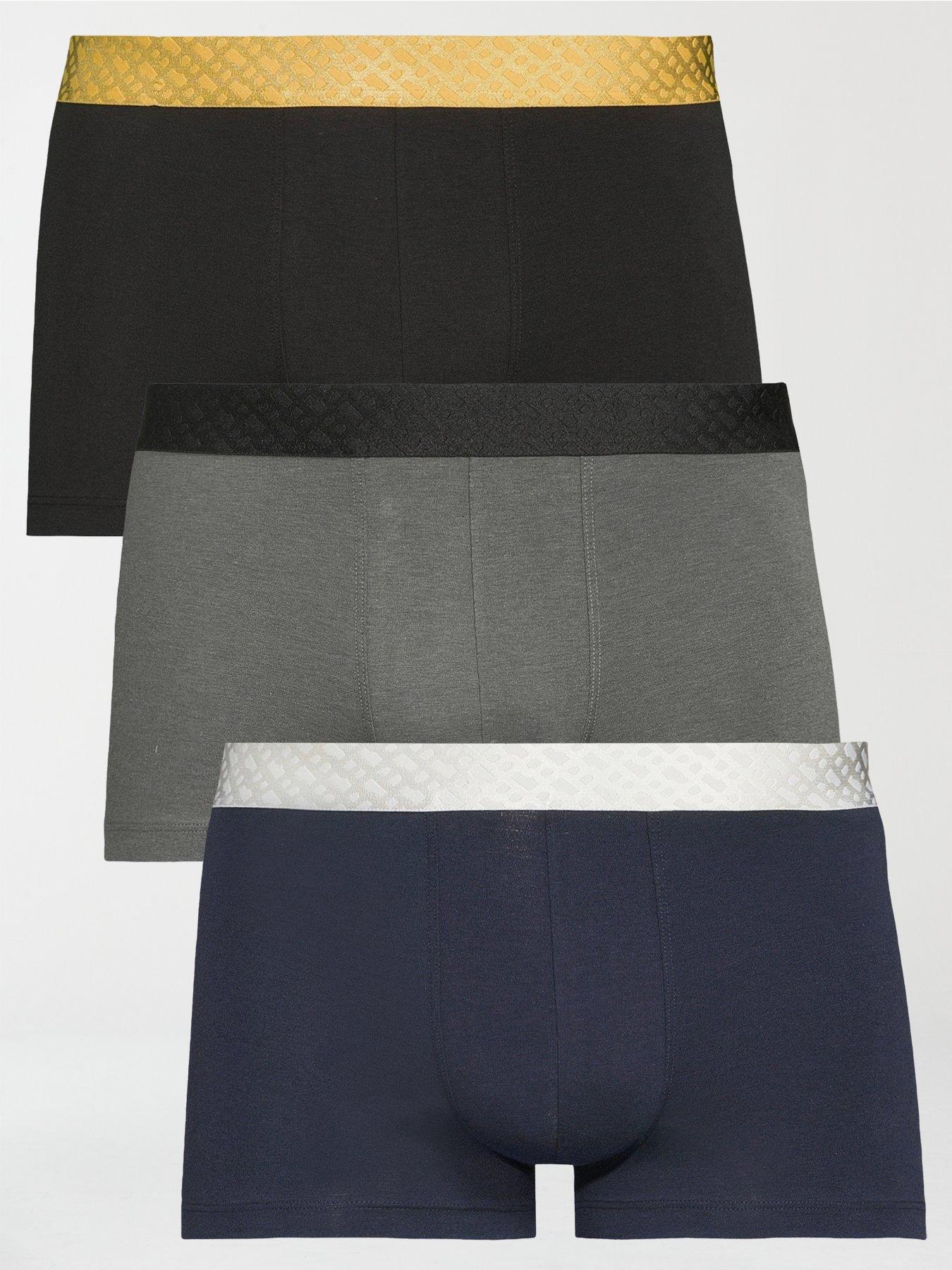 BOSS Bodywear 3-Pack Contrast Metallic Monogram Waistband Trunk Gift Set - Multi