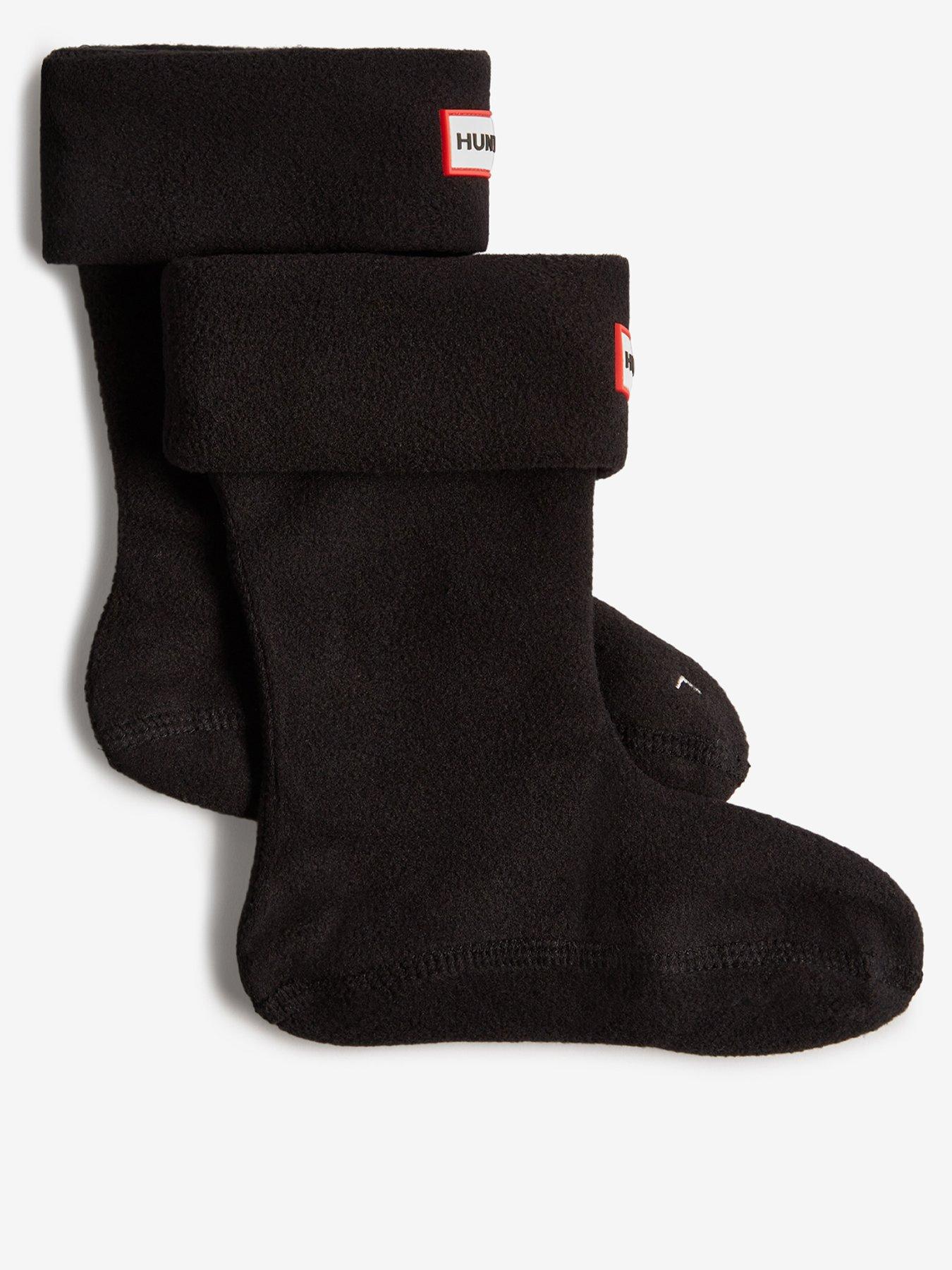 hunter-kids-fleece-boot-sock-black