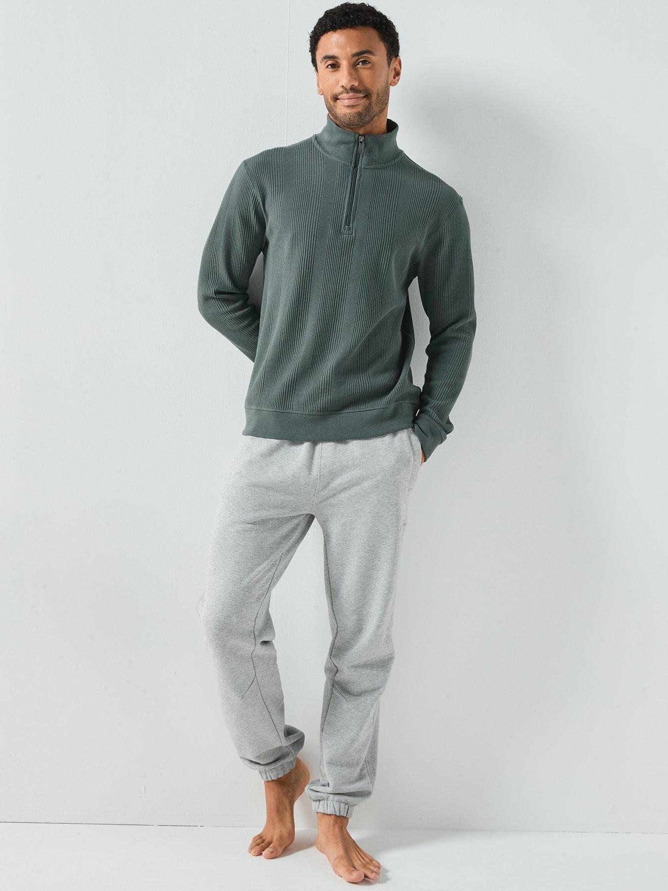 boss-bodywear-structure-waffle-14-zip-top-greyback
