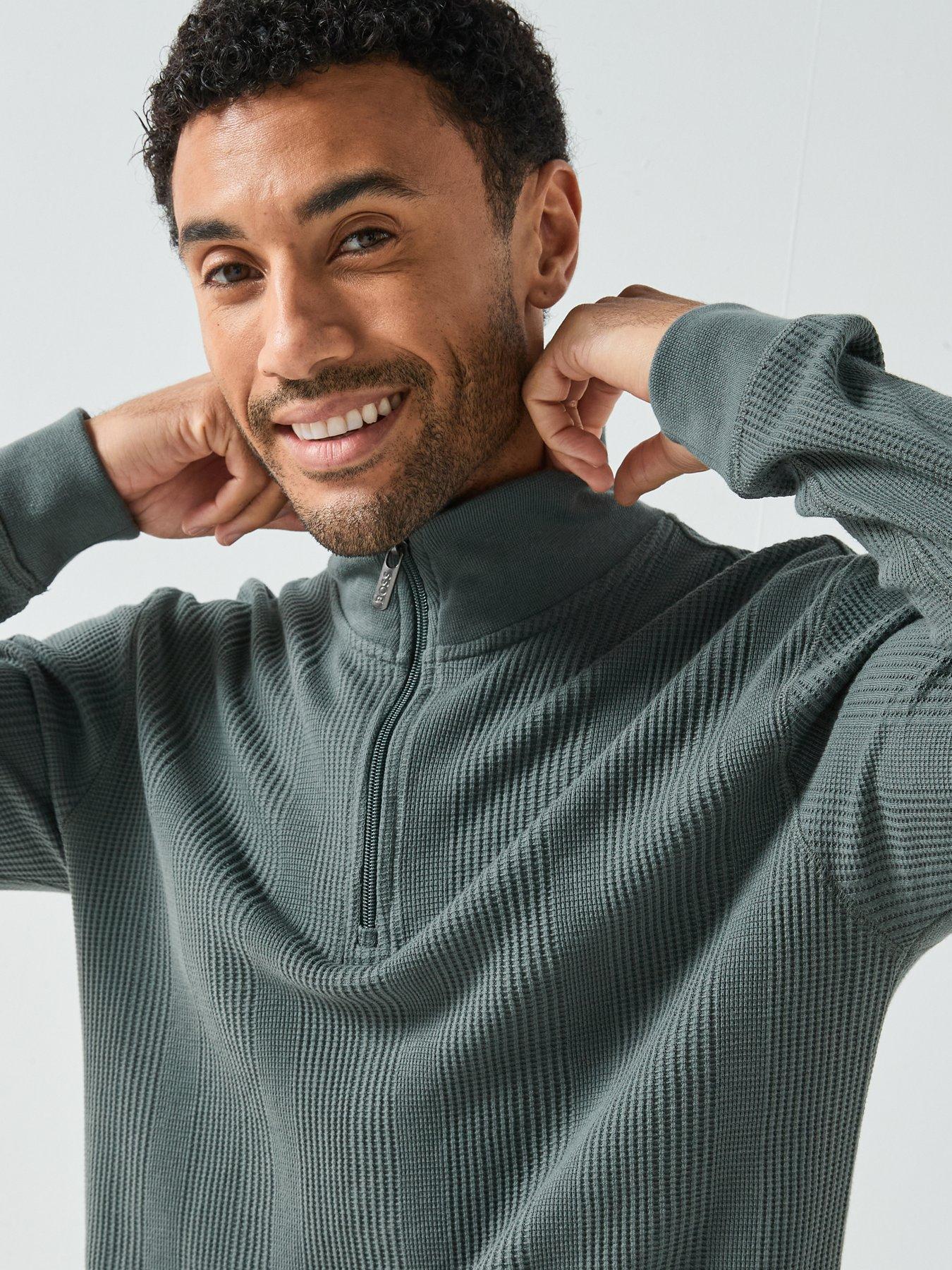 boss-bodywear-structure-waffle-14-zip-top-greyoutfit